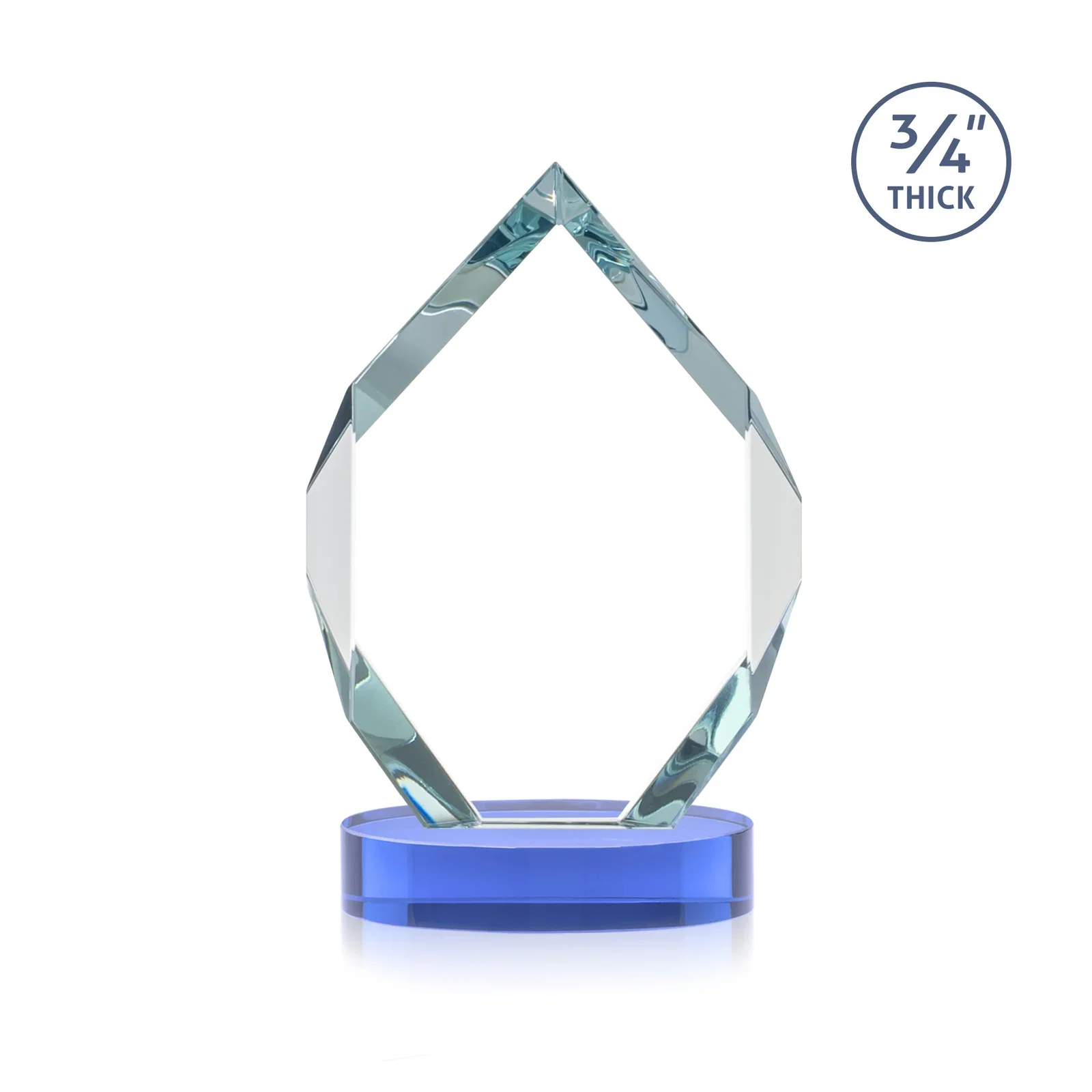 Promotional Six-Sided Starfire Crystal Diamond Award with Constant-Width Bevels, with your logo for team milestone celebrations