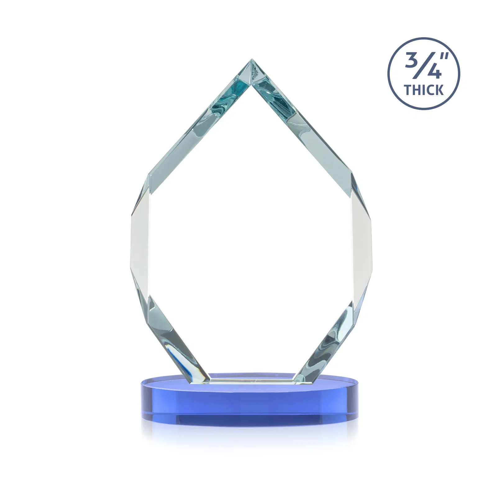 Promotional Six-Sided Starfire Crystal Diamond Award with Constant-Width Bevels, with your logo for donor appreciation
