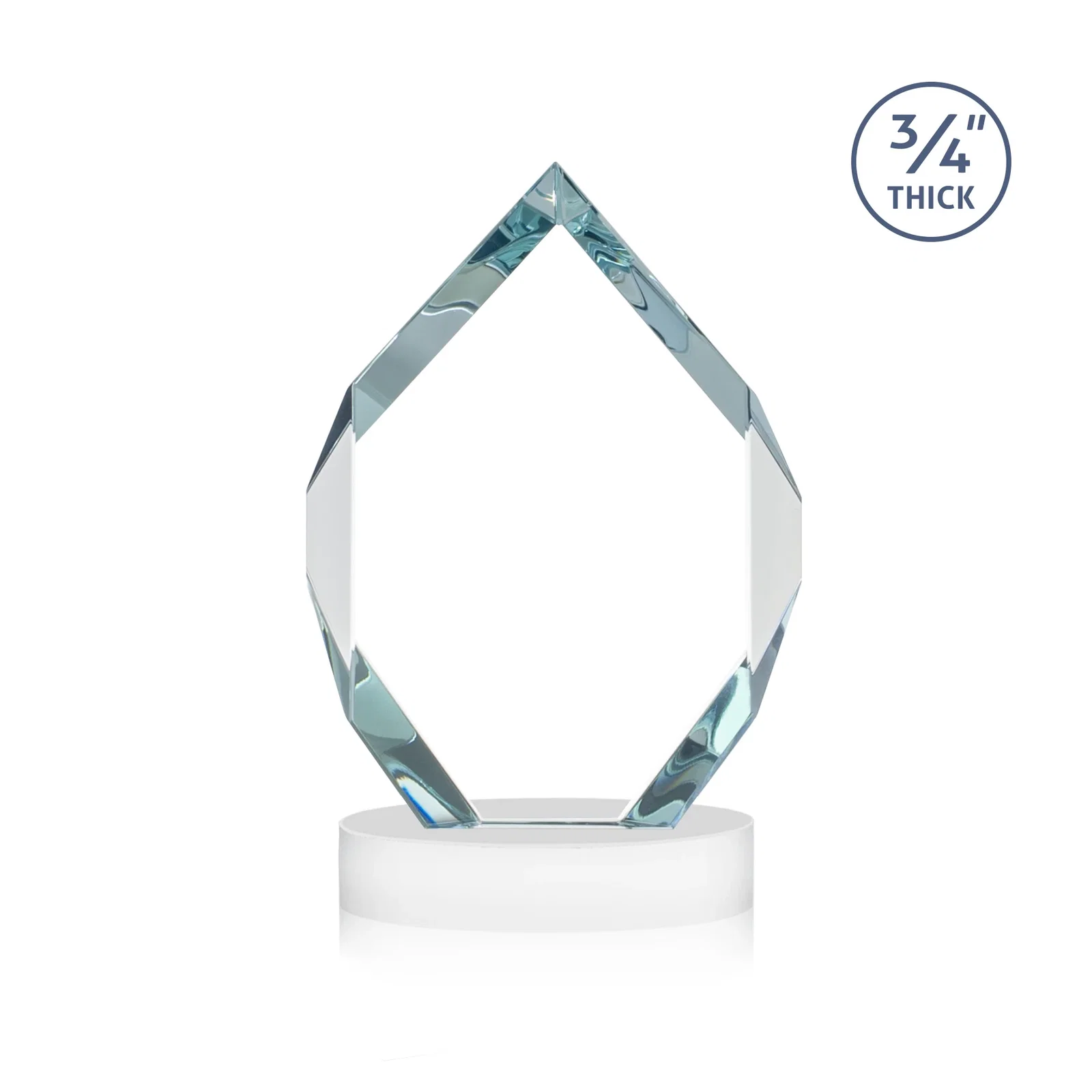 Promotional Six-Sided Starfire Crystal Diamond Award with Constant-Width Bevels, with your logo for volunteer appreciation
