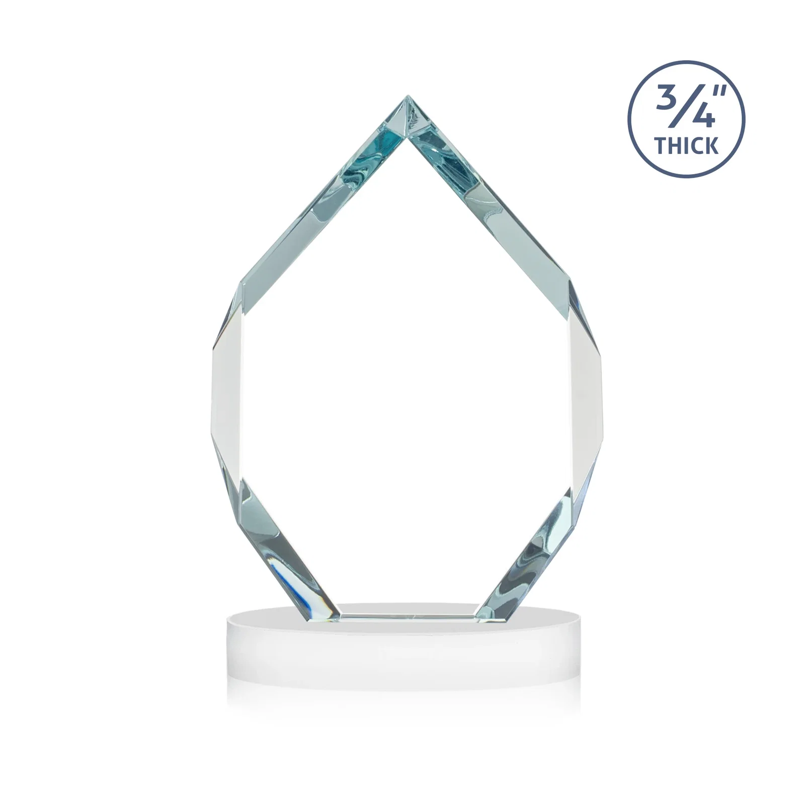 Promotional Six-Sided Starfire Crystal Diamond Award with Constant-Width Bevels, with your logo for dealer and partner awards