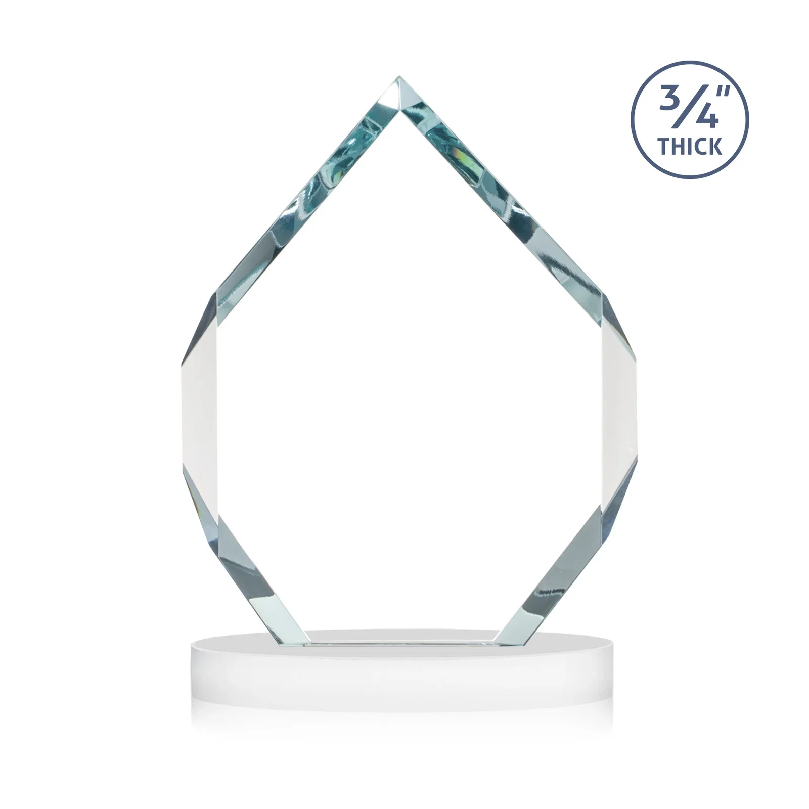 Promotional Six-Sided Starfire Crystal Diamond Award with Constant-Width Bevels, with your logo for company anniversary events