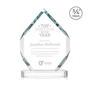 Six-Sided Starfire Crystal Diamond Award with Constant-Width Bevels