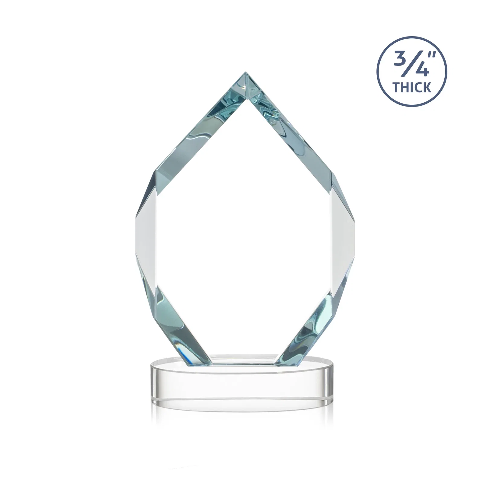 Custom Six-Sided Starfire Crystal Diamond Award with Constant-Width Bevels, with your logo for service anniversary gifts