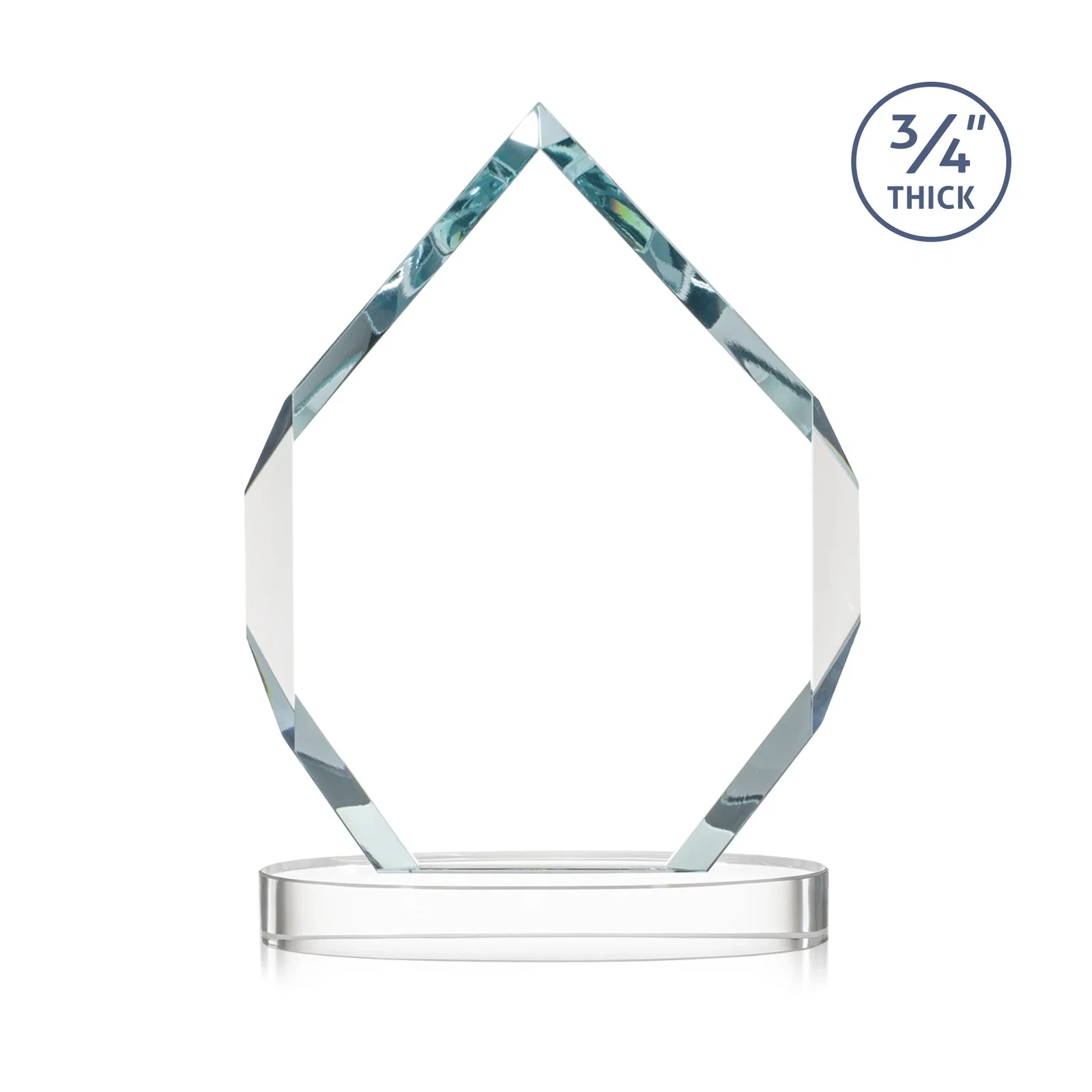 Custom Six-Sided Starfire Crystal Diamond Award with Constant-Width Bevels, with your logo for retirement presentations