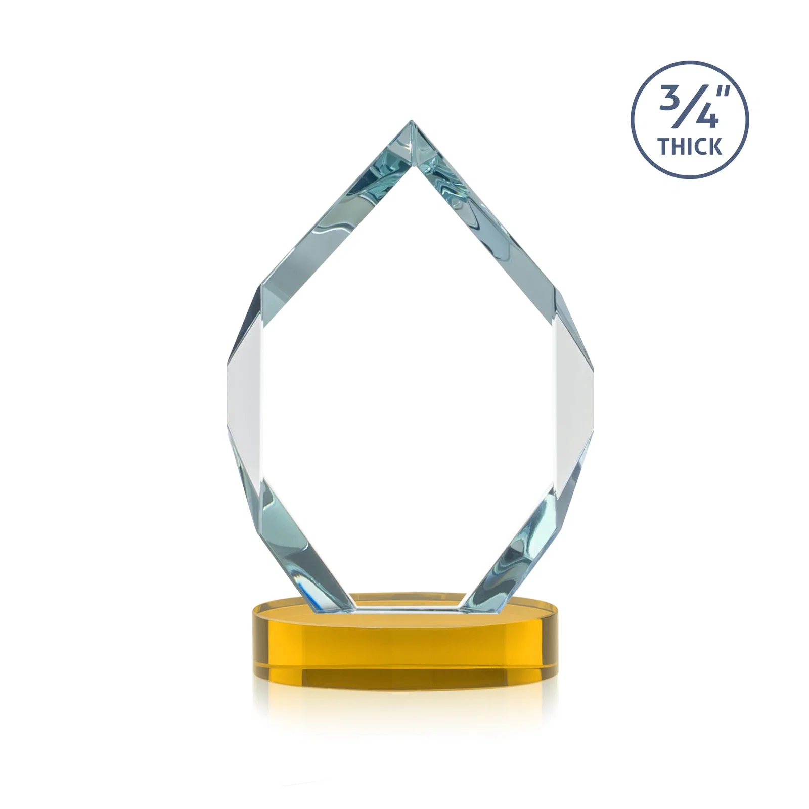 Custom Six-Sided Starfire Crystal Diamond Award with Constant-Width Bevels, with your logo for donor appreciation