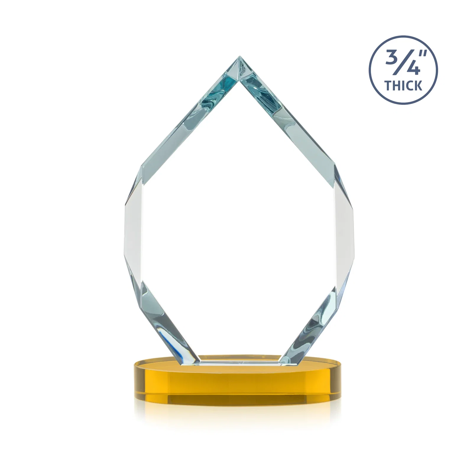 Custom Six-Sided Starfire Crystal Diamond Award with Constant-Width Bevels, with your logo for graduation ceremonies