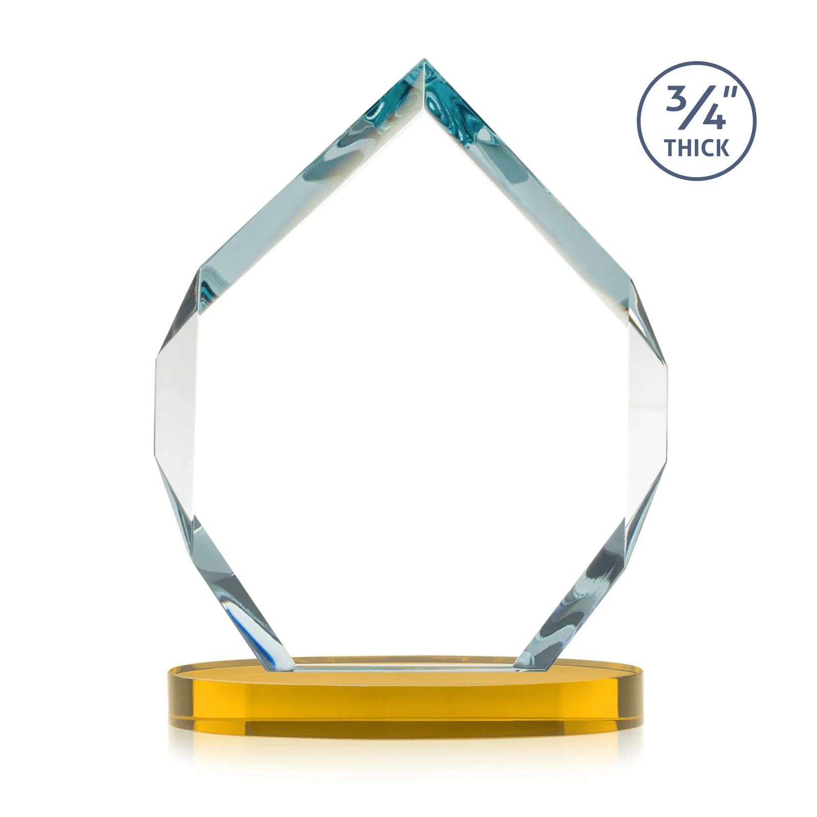 Custom Six-Sided Starfire Crystal Diamond Award with Constant-Width Bevels, with your logo for volunteer appreciation