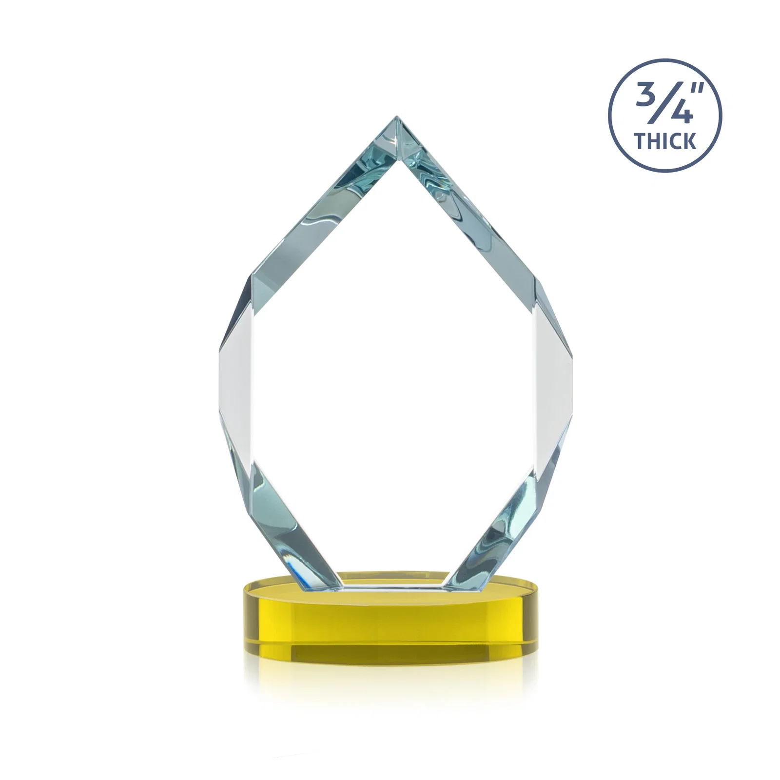 Custom Six-Sided Starfire Crystal Diamond Award with Constant-Width Bevels, with your logo for dealer and partner awards