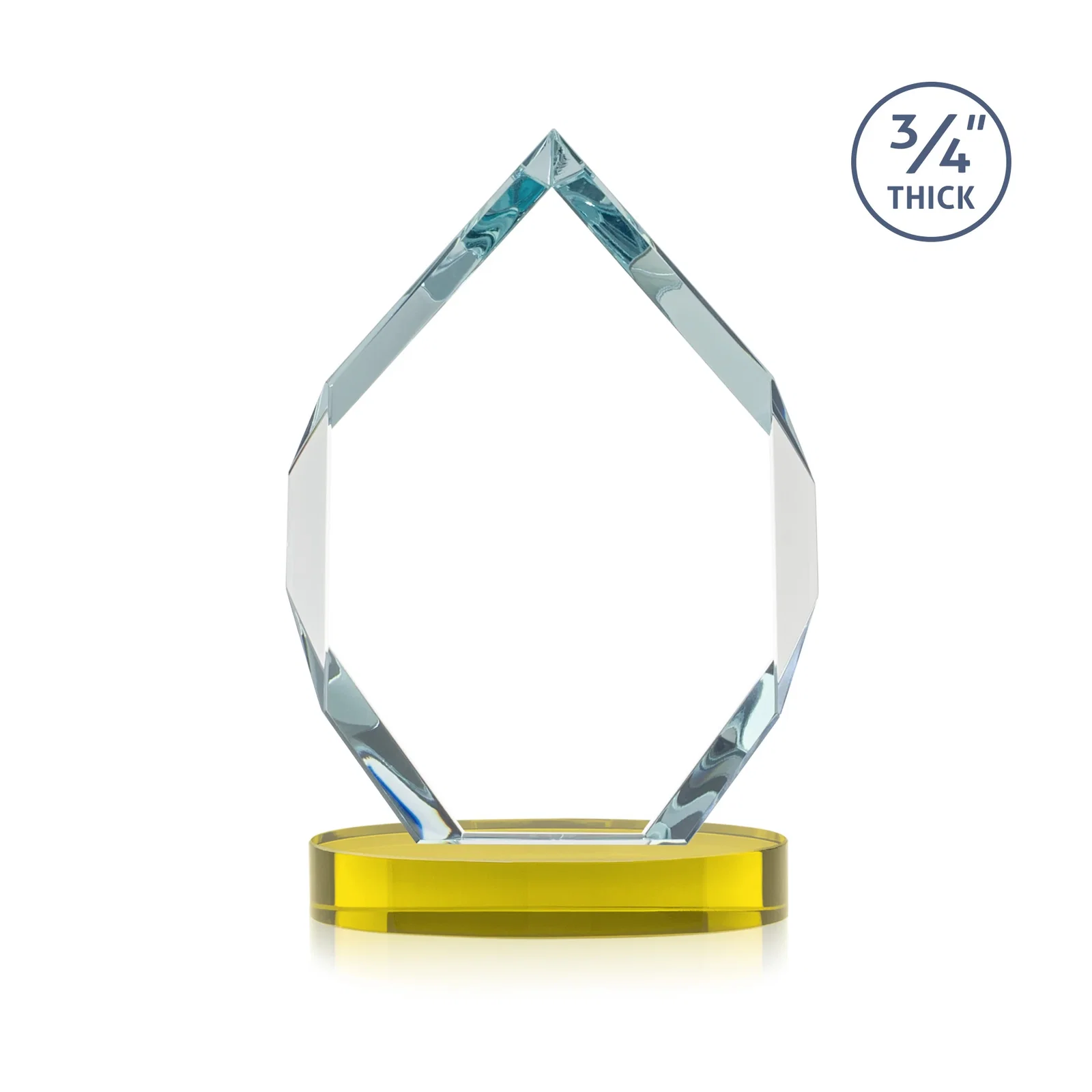 Custom Six-Sided Starfire Crystal Diamond Award with Constant-Width Bevels, with your logo for company anniversary events