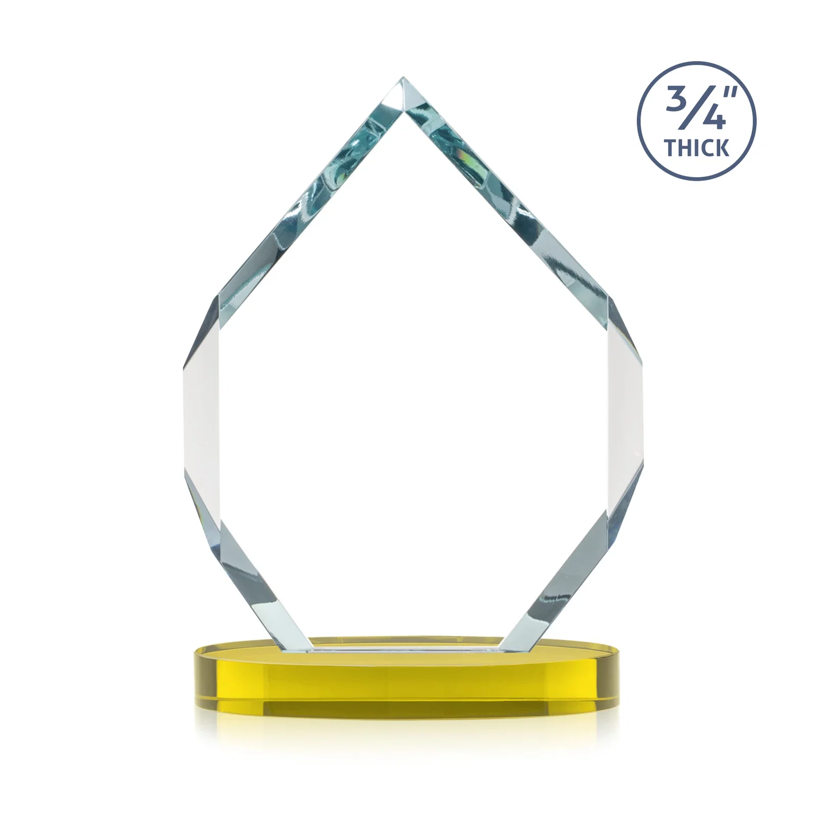 Personalized Six-Sided Starfire Crystal Diamond Award with Constant-Width Bevels, with your logo for employee recognition