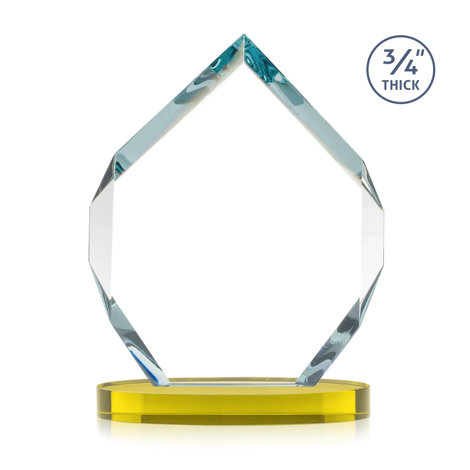 Personalized Six-Sided Starfire Crystal Diamond Award with Constant-Width Bevels, with your logo for corporate award ceremonies