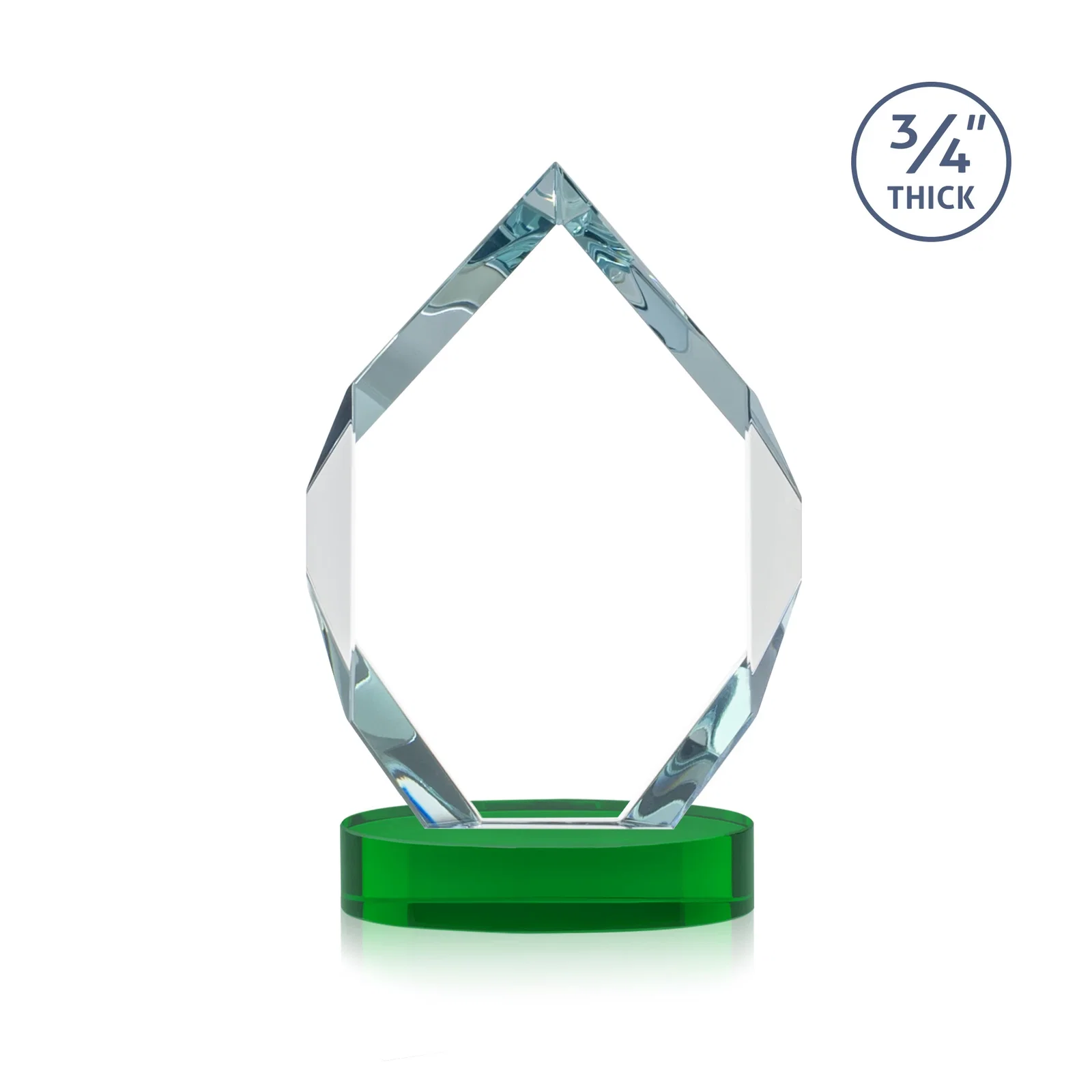Personalized Six-Sided Starfire Crystal Diamond Award with Constant-Width Bevels, with your logo for service anniversary gifts