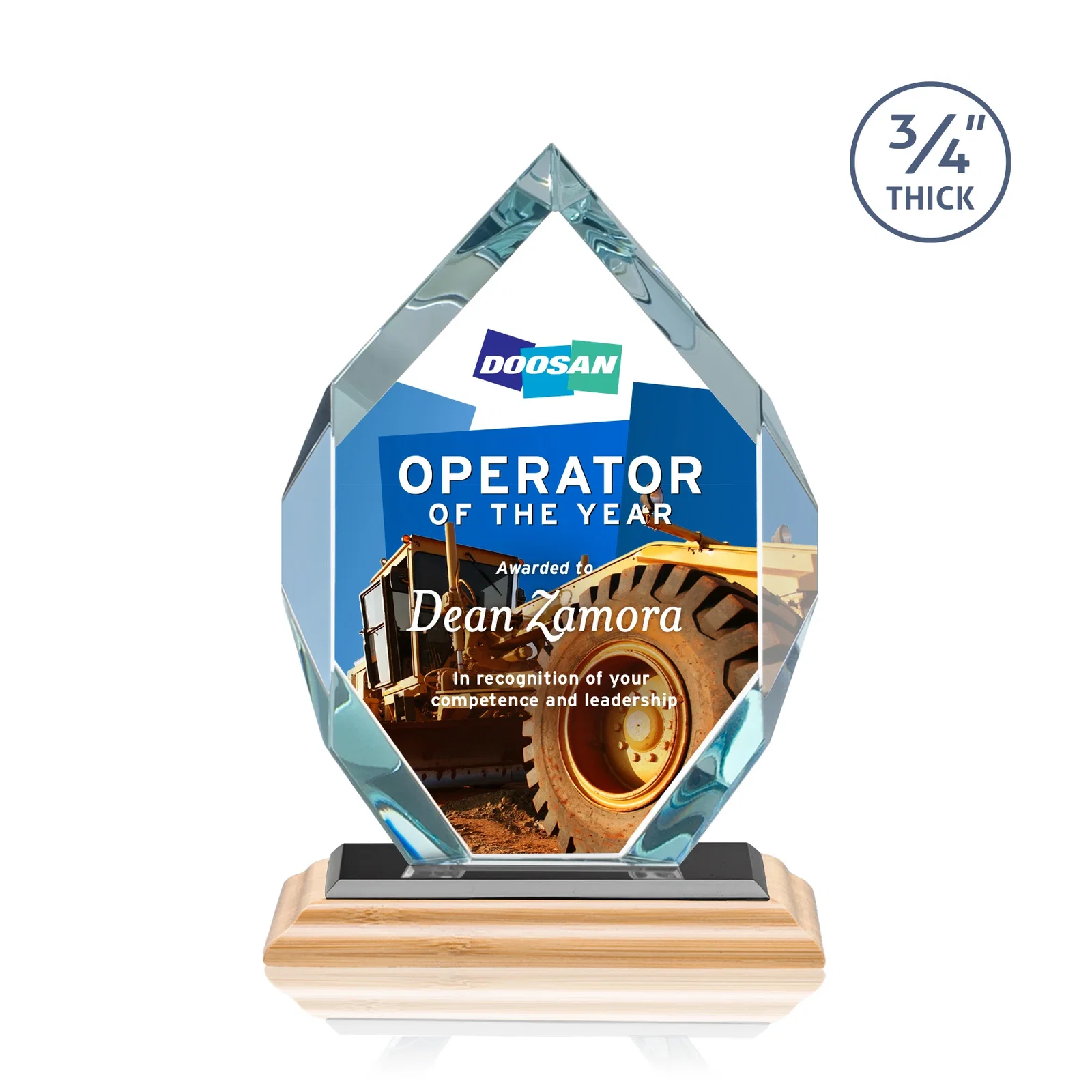 Promotional Starfire Crystal Six-Sided Award With Constant-Width Bevels, with your logo for employee recognition