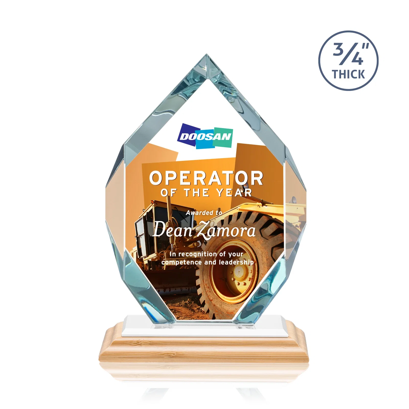 Promotional Starfire Crystal Six-Sided Award With Constant-Width Bevels, with your logo for team milestone celebrations