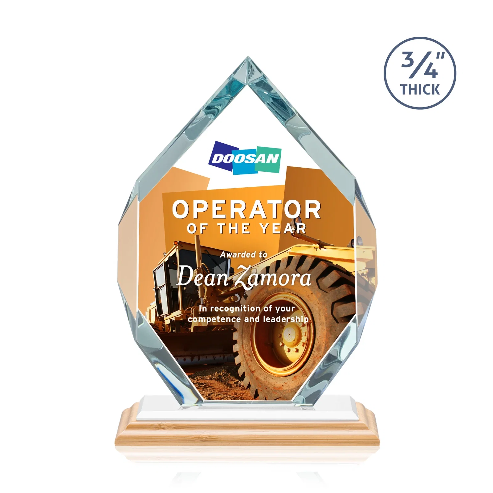 Promotional Starfire Crystal Six-Sided Award With Constant-Width Bevels, with your logo for donor appreciation