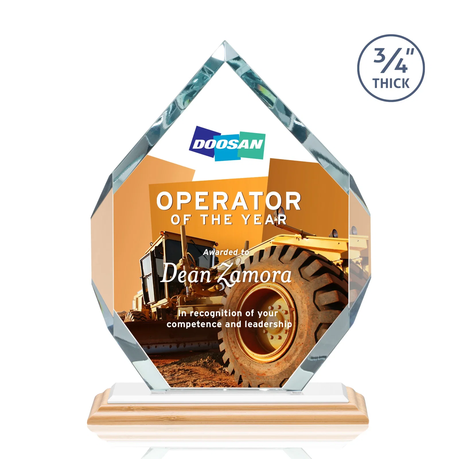 Promotional Starfire Crystal Six-Sided Award With Constant-Width Bevels, with your logo for graduation ceremonies