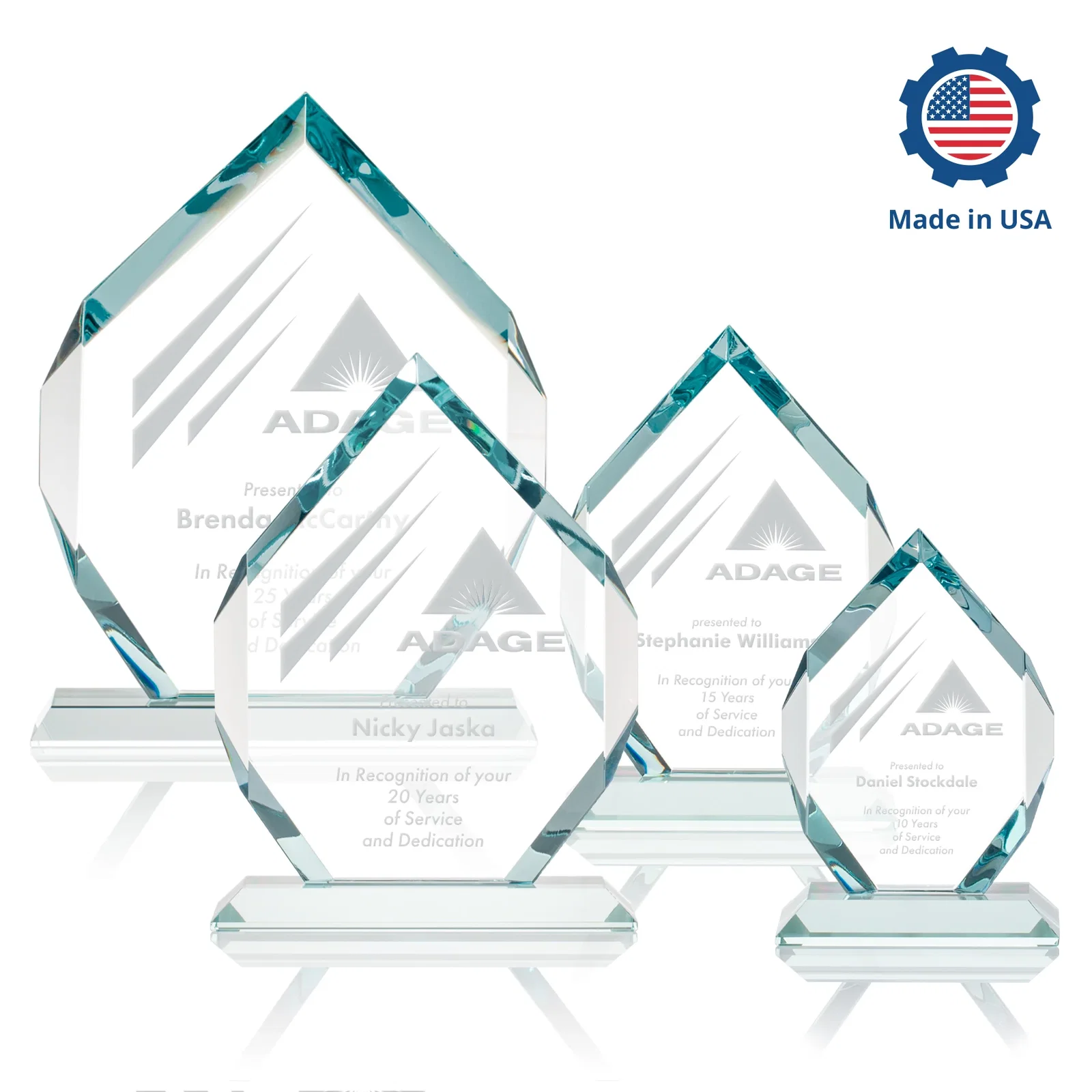 Branded Starfire Crystal Six-Sided Award With Constant-Width Bevels, with your logo for graduation ceremonies
