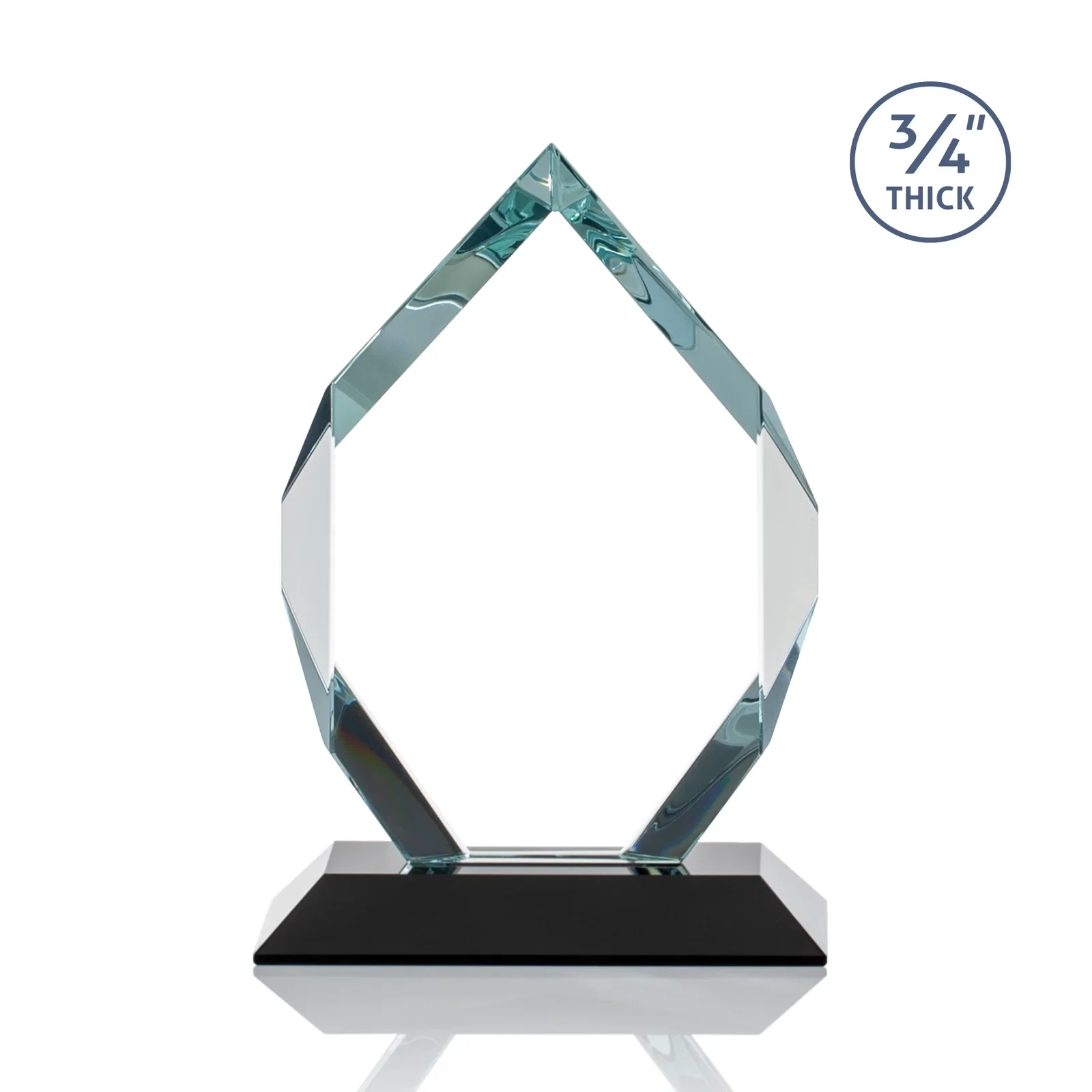 Custom printed Starfire Crystal Six-Sided Award With Constant-Width Bevels, with your logo for team milestone celebrations