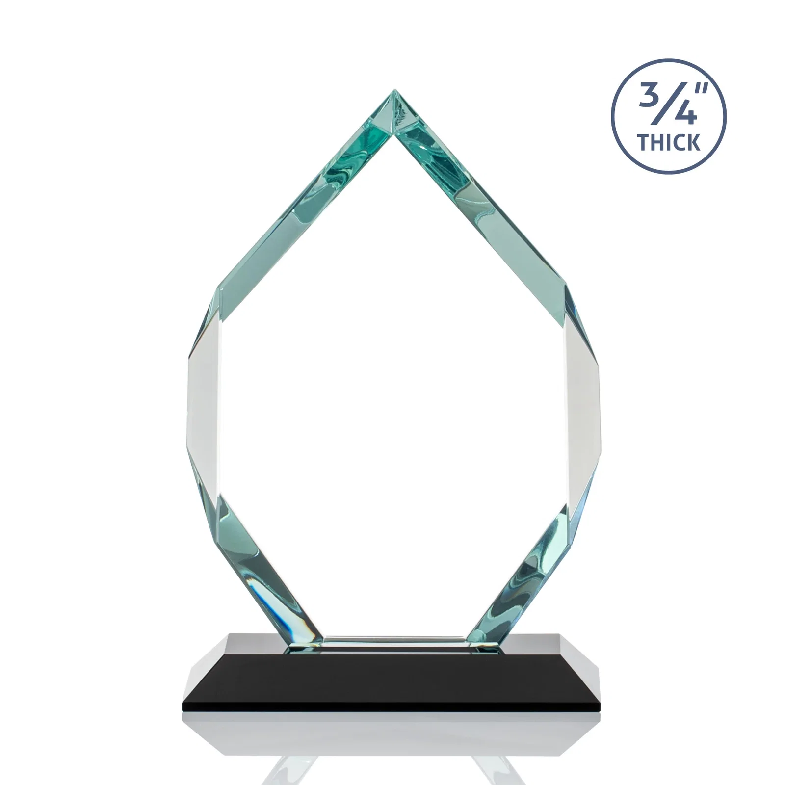 Custom printed Starfire Crystal Six-Sided Award With Constant-Width Bevels, with your logo for donor appreciation