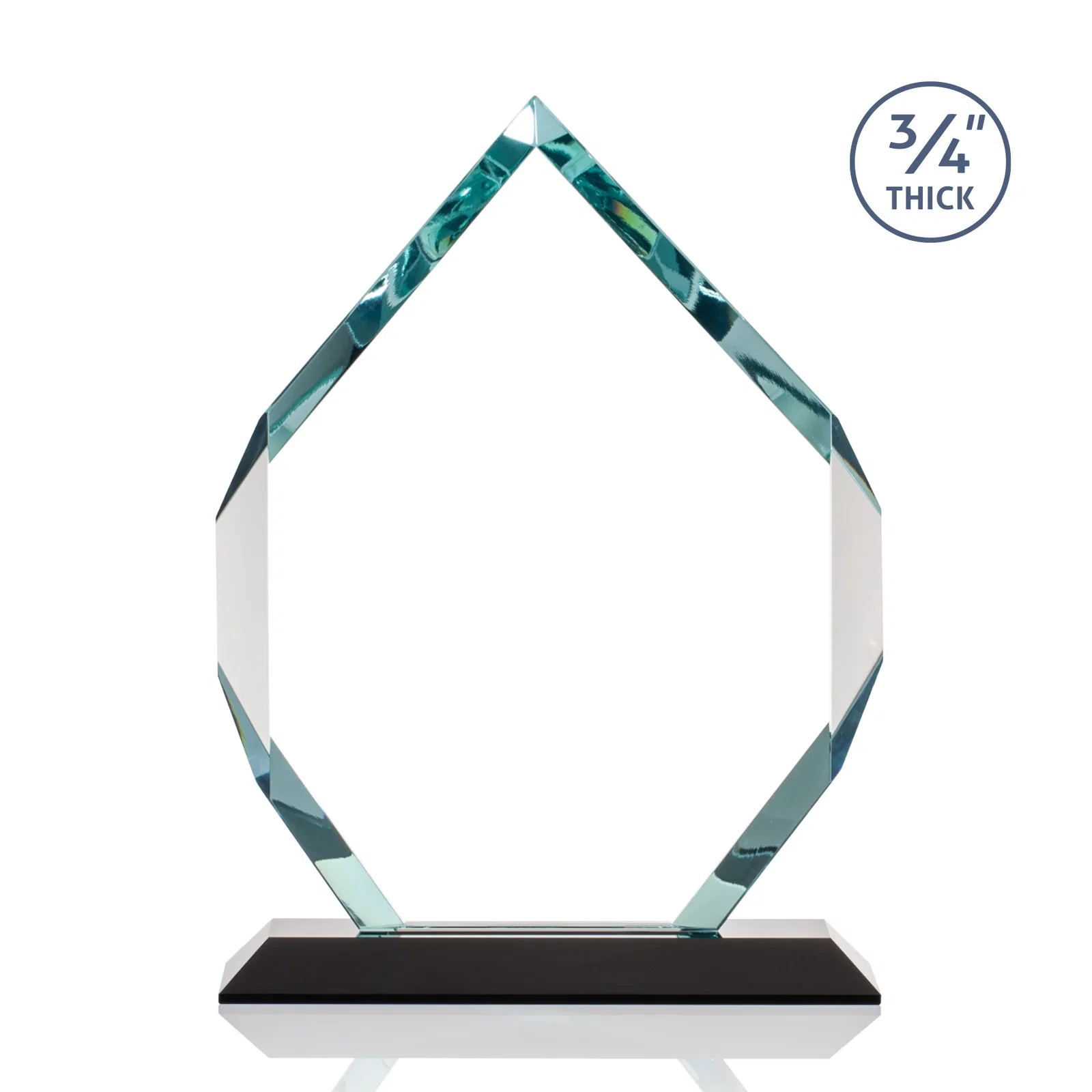 Custom printed Starfire Crystal Six-Sided Award With Constant-Width Bevels, with your logo for graduation ceremonies