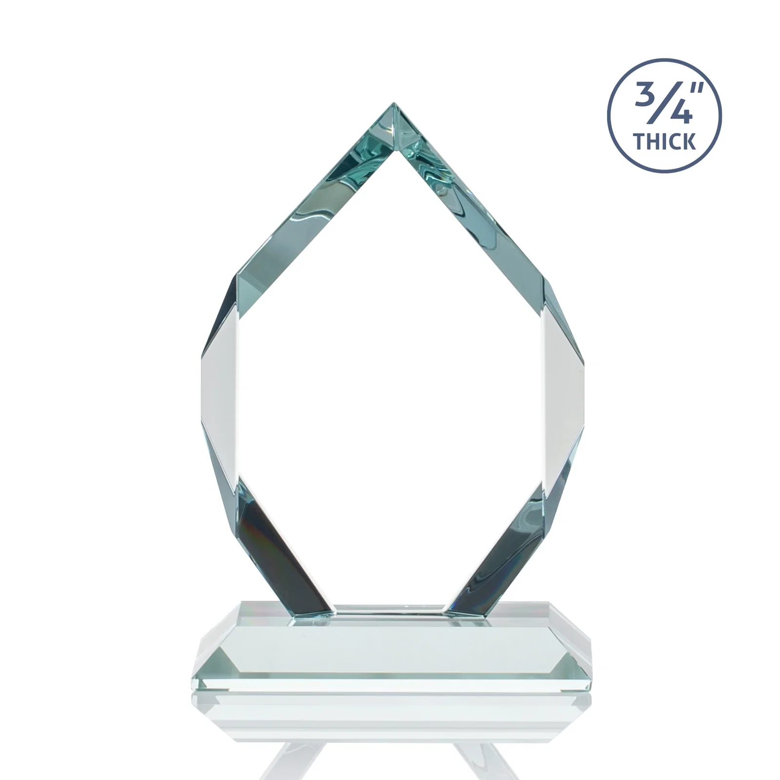 Custom printed Starfire Crystal Six-Sided Award With Constant-Width Bevels, with your logo for volunteer appreciation