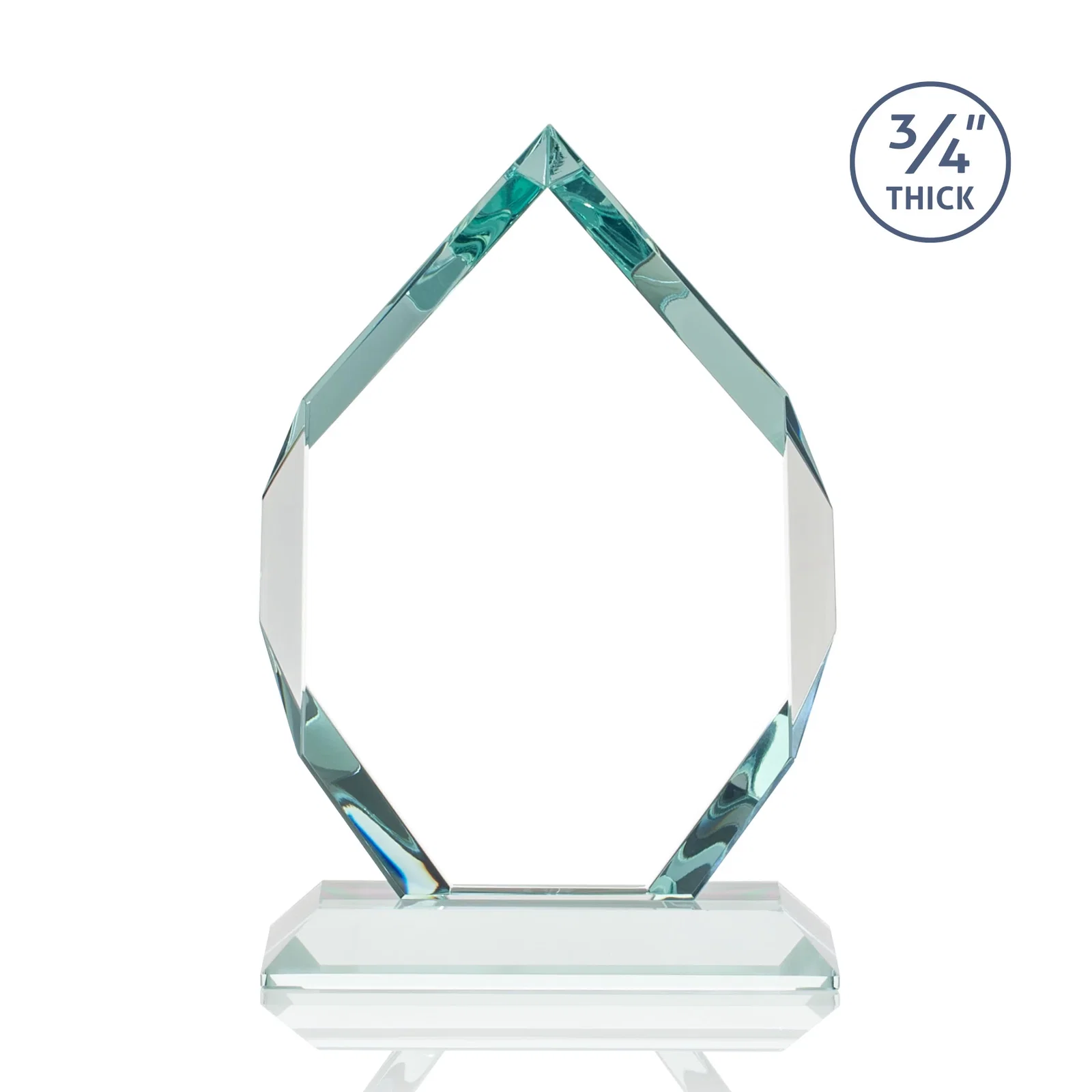Custom printed Starfire Crystal Six-Sided Award With Constant-Width Bevels, with your logo for dealer and partner awards