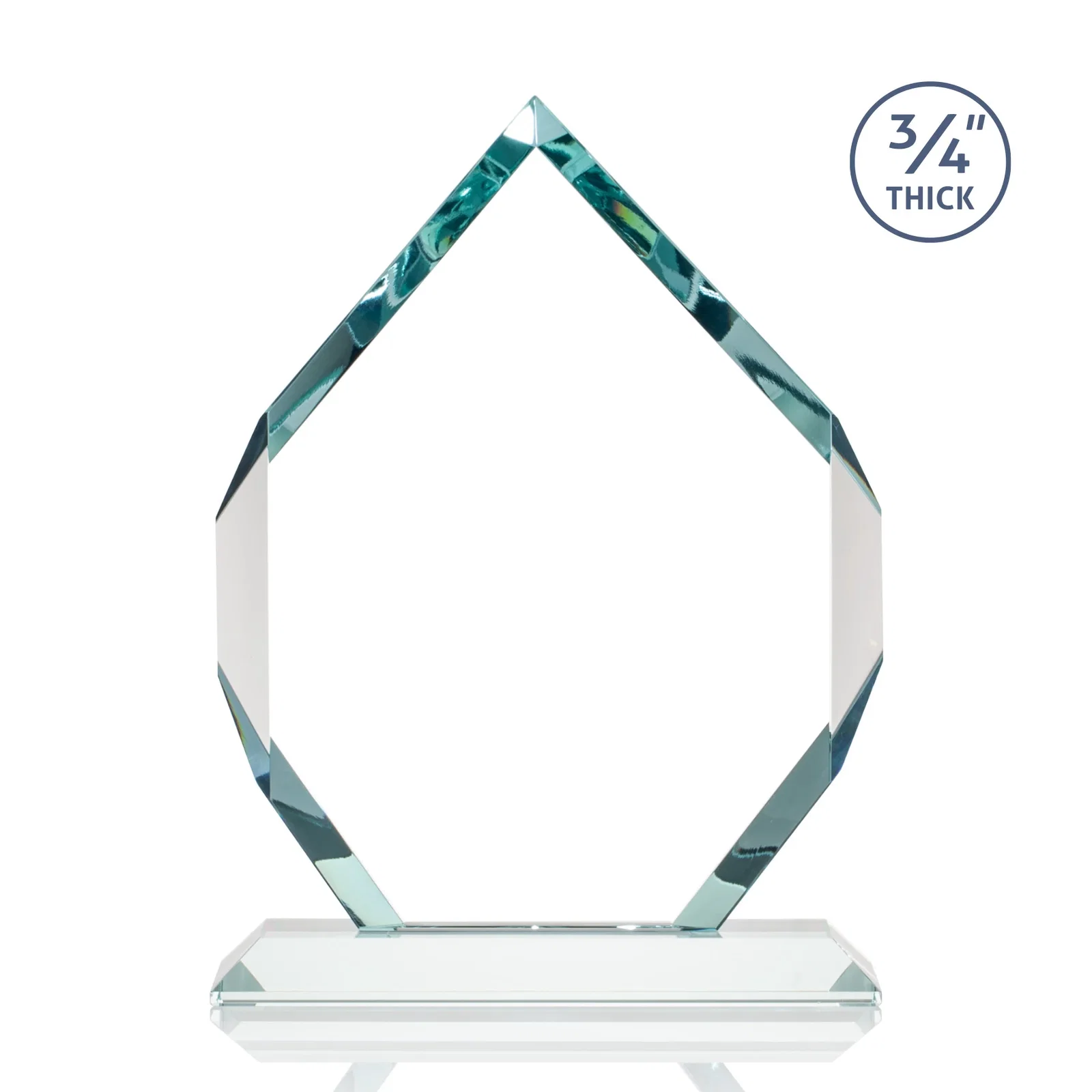 Custom printed Starfire Crystal Six-Sided Award With Constant-Width Bevels, with your logo for company anniversary events