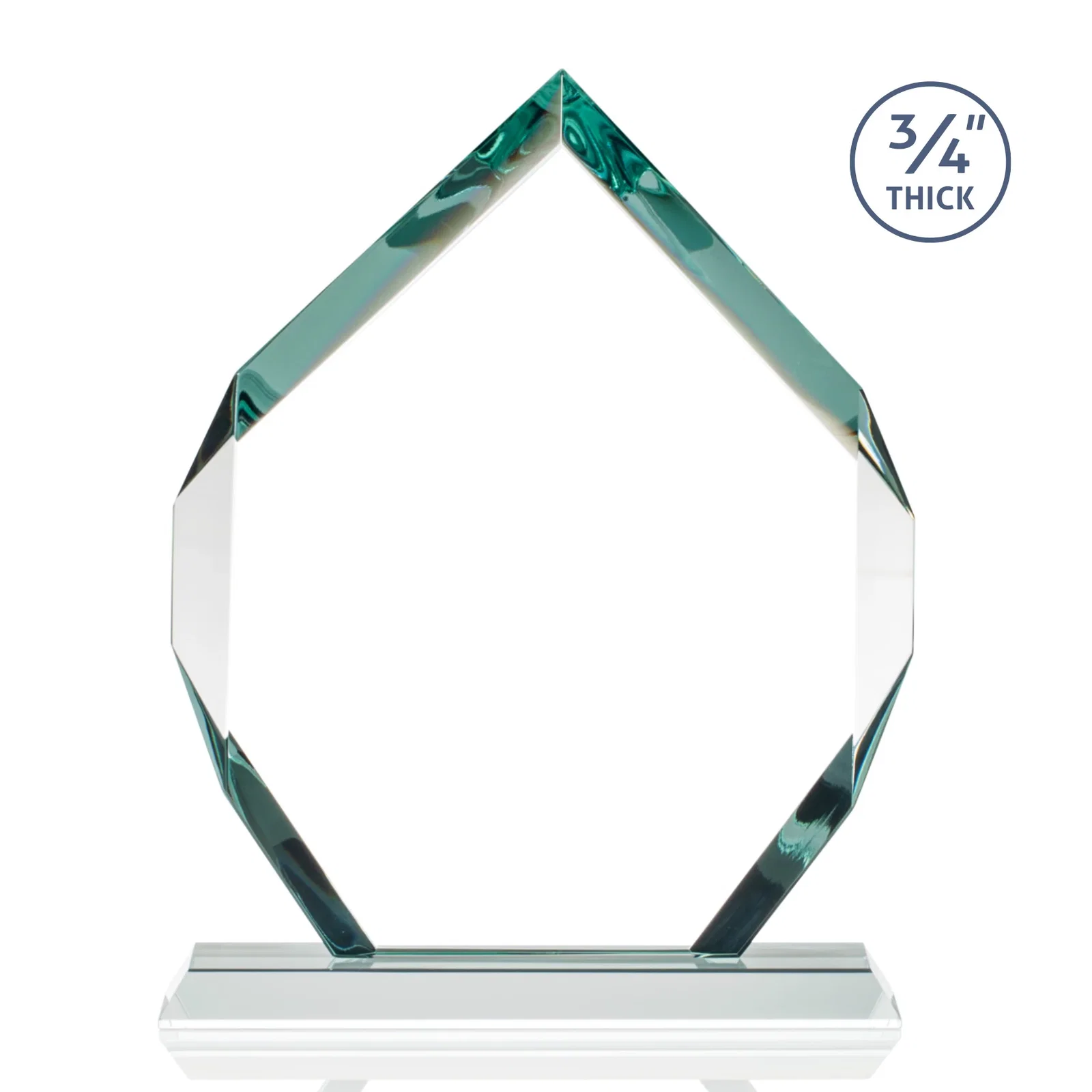 Customized Starfire Crystal Six-Sided Award With Constant-Width Bevels, with your logo for employee recognition
