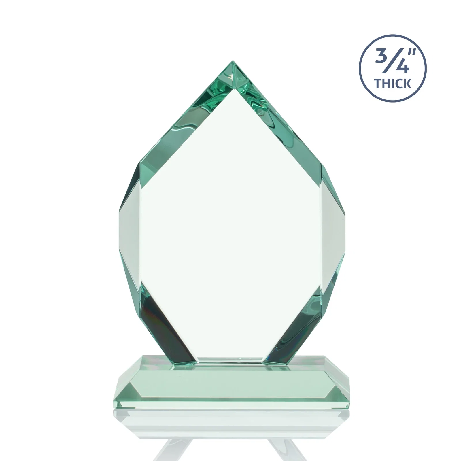 Customized Starfire Crystal Six-Sided Award With Constant-Width Bevels, with your logo for corporate award ceremonies