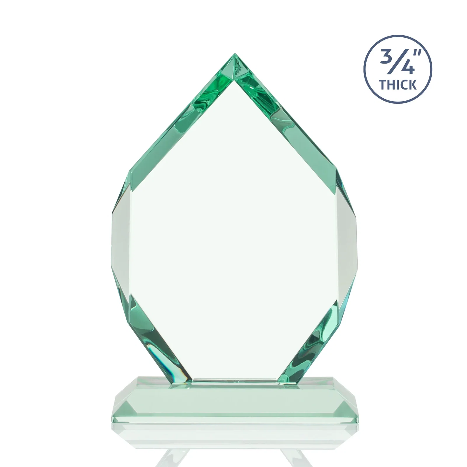 Customized Starfire Crystal Six-Sided Award With Constant-Width Bevels, with your logo for service anniversary gifts