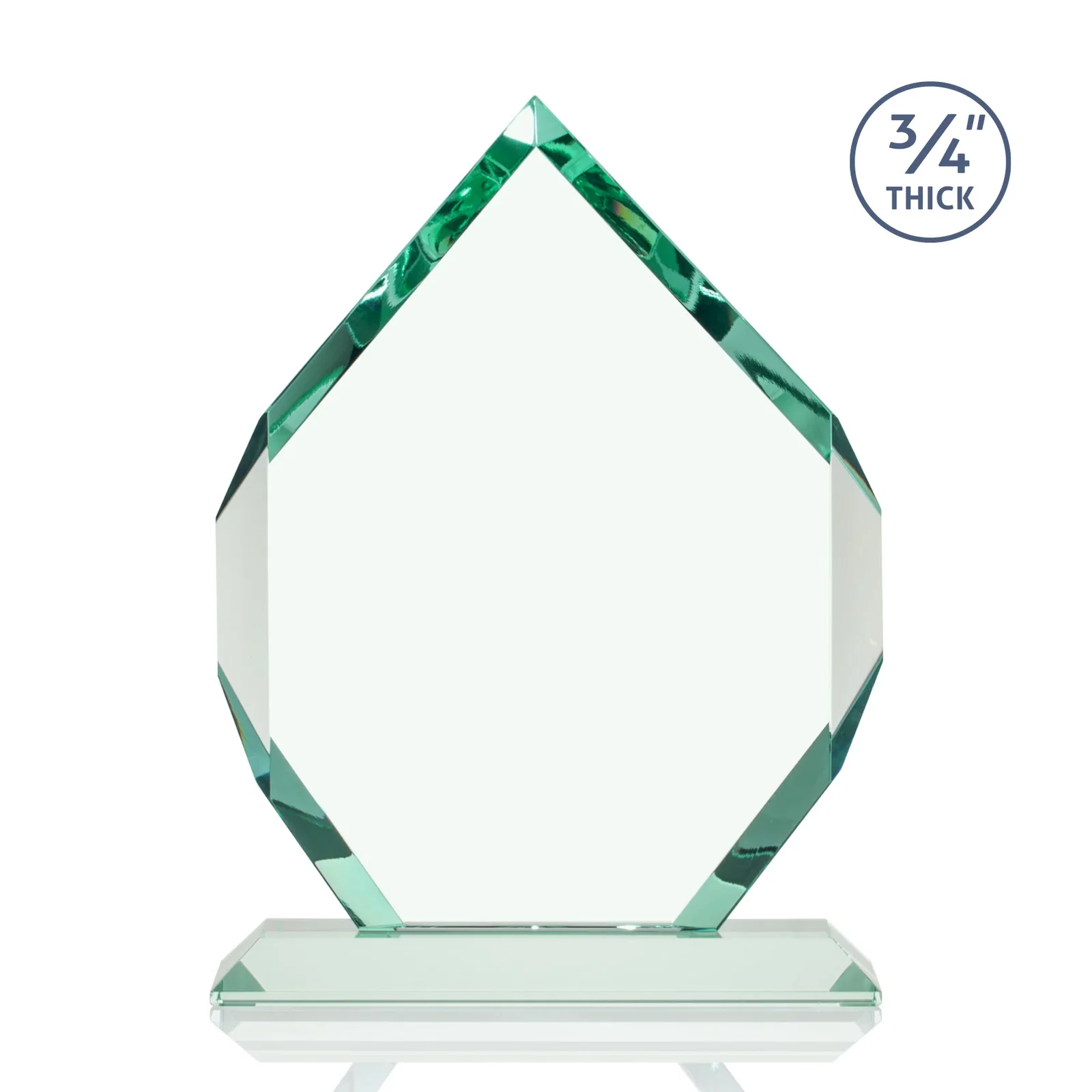 Customized Starfire Crystal Six-Sided Award With Constant-Width Bevels, with your logo for sales achievement awards