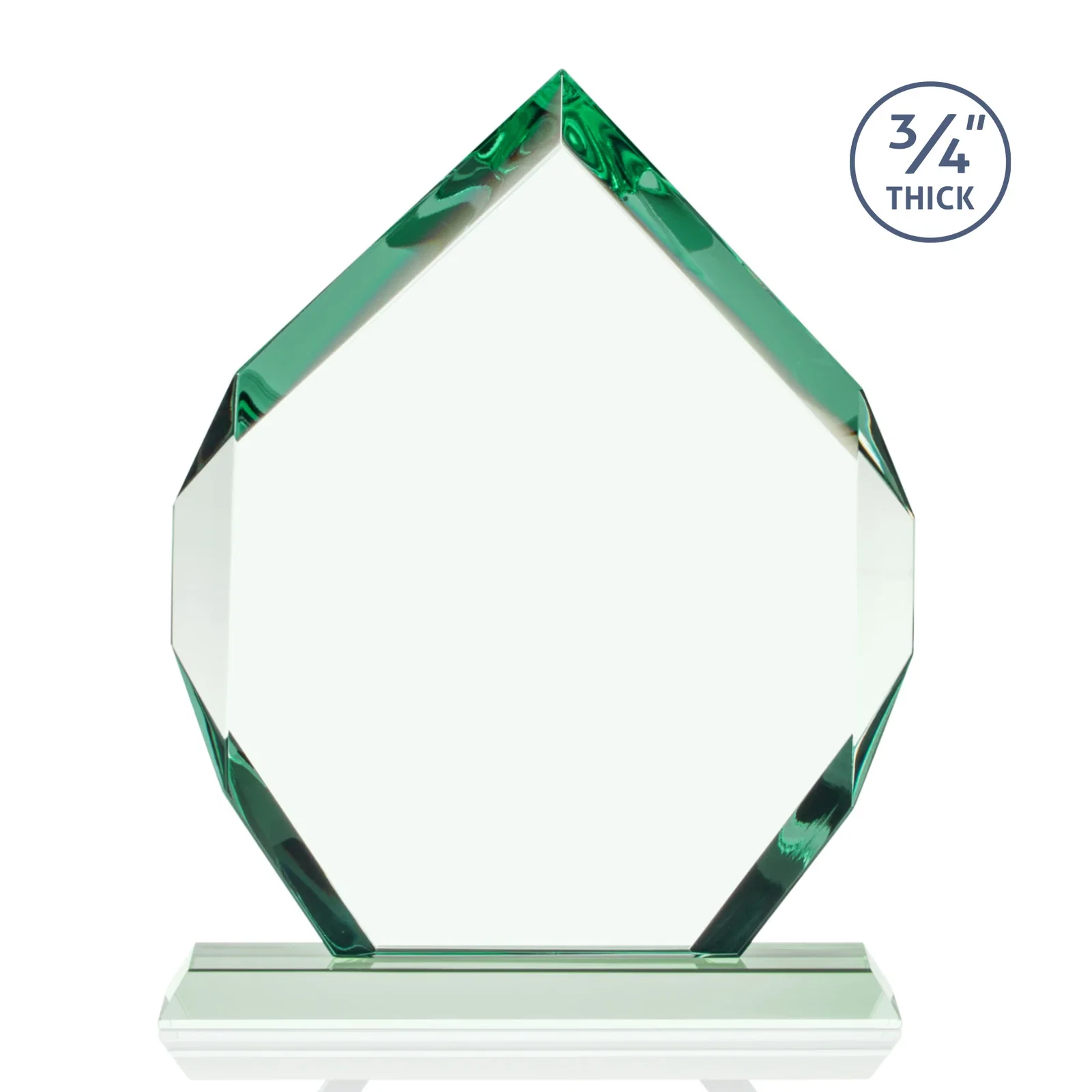 Customized Starfire Crystal Six-Sided Award With Constant-Width Bevels, with your logo for retirement presentations