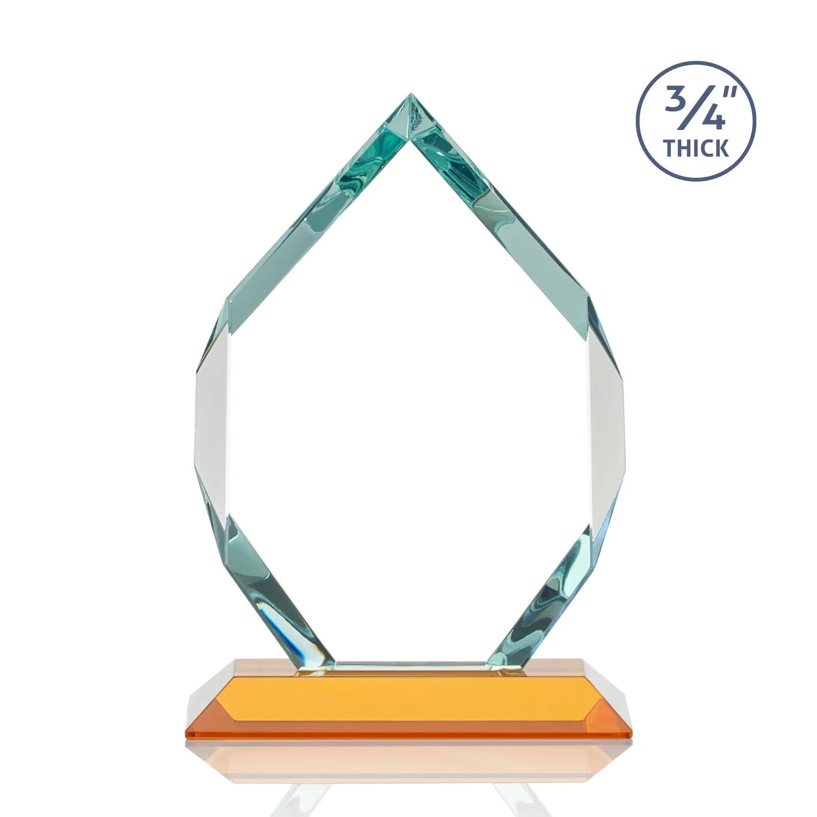 Customized Starfire Crystal Six-Sided Award With Constant-Width Bevels, with your logo for donor appreciation