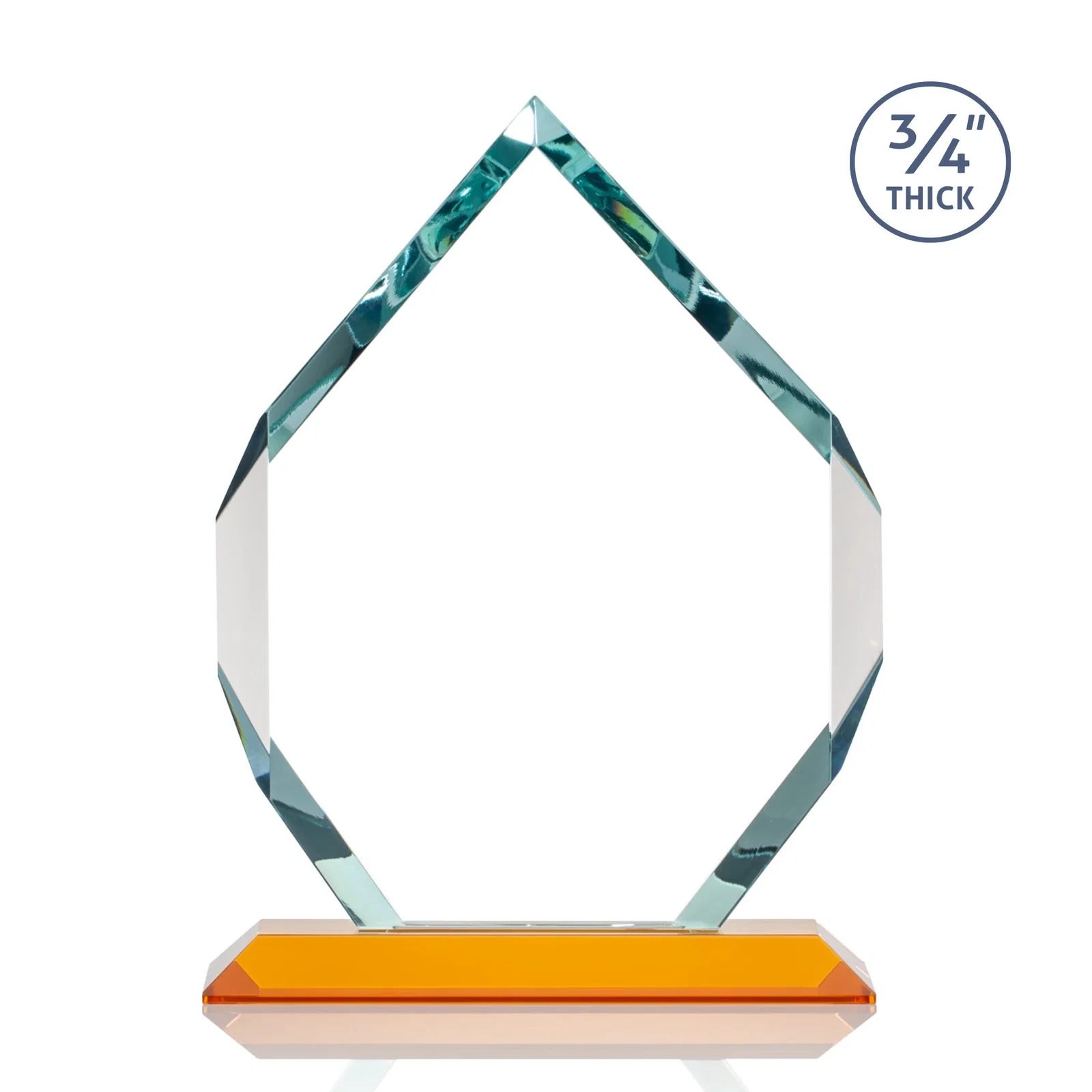 Customized Starfire Crystal Six-Sided Award With Constant-Width Bevels, with your logo for graduation ceremonies