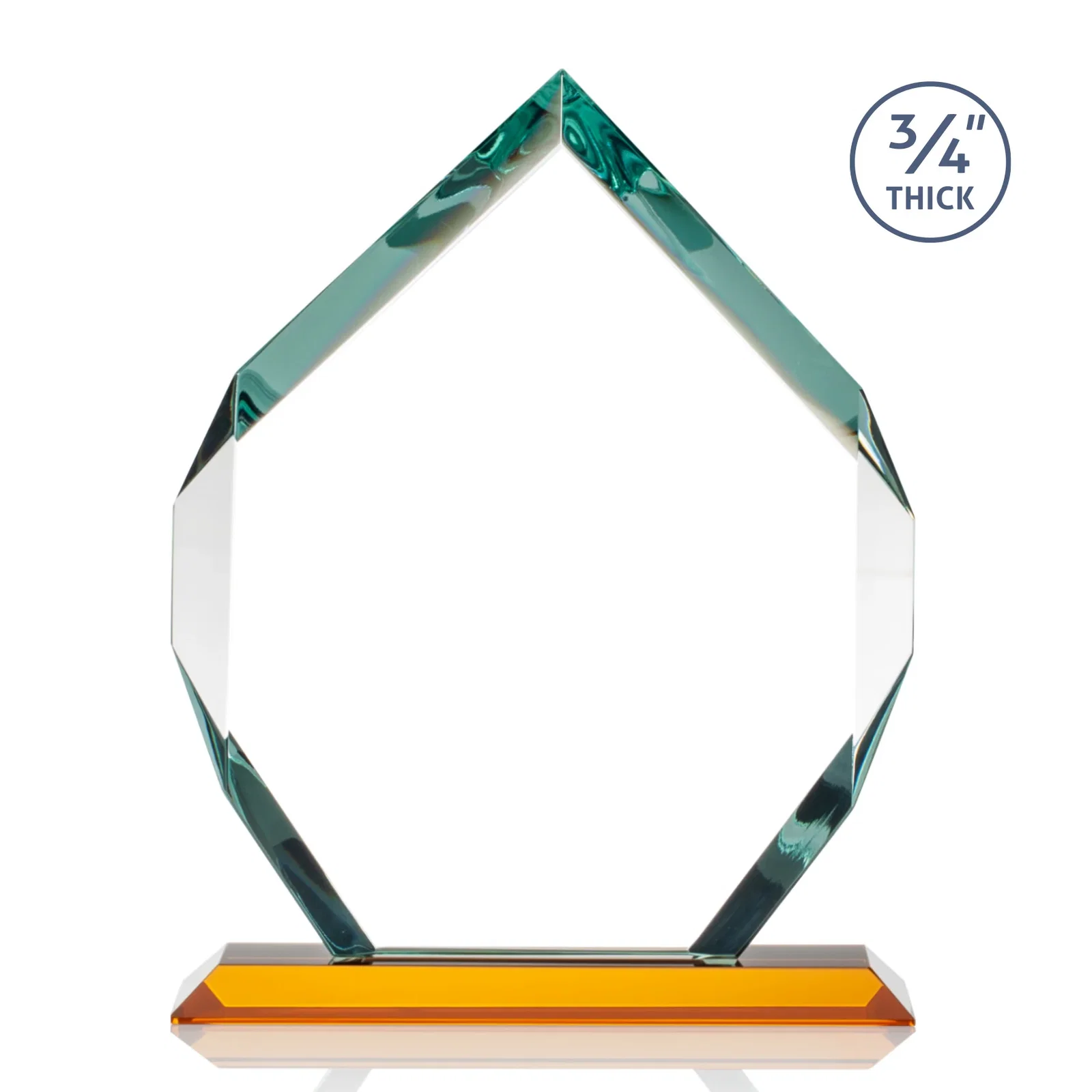 Customized Starfire Crystal Six-Sided Award With Constant-Width Bevels, with your logo for safety achievement programs