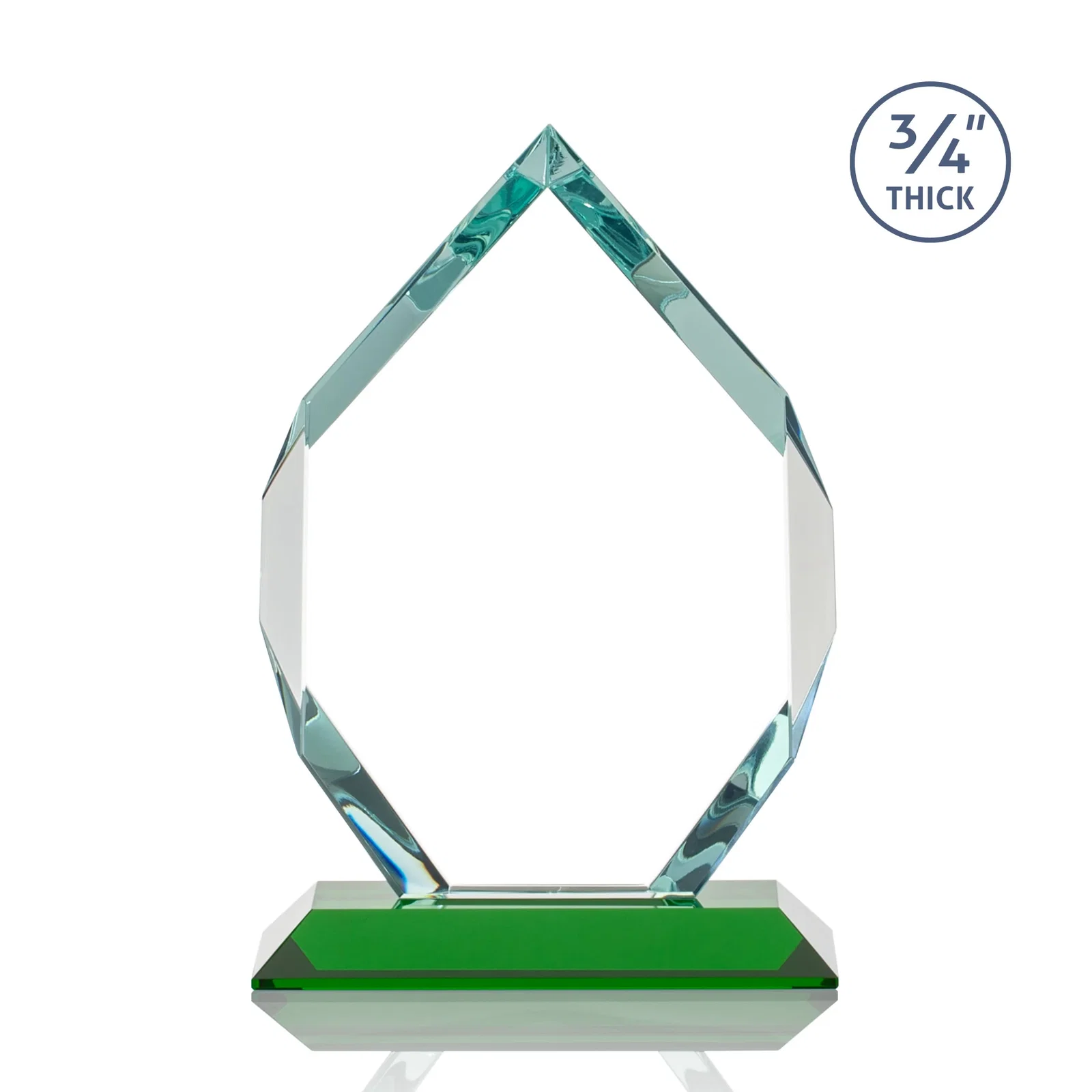 Customized Starfire Crystal Six-Sided Award With Constant-Width Bevels, with your logo for dealer and partner awards
