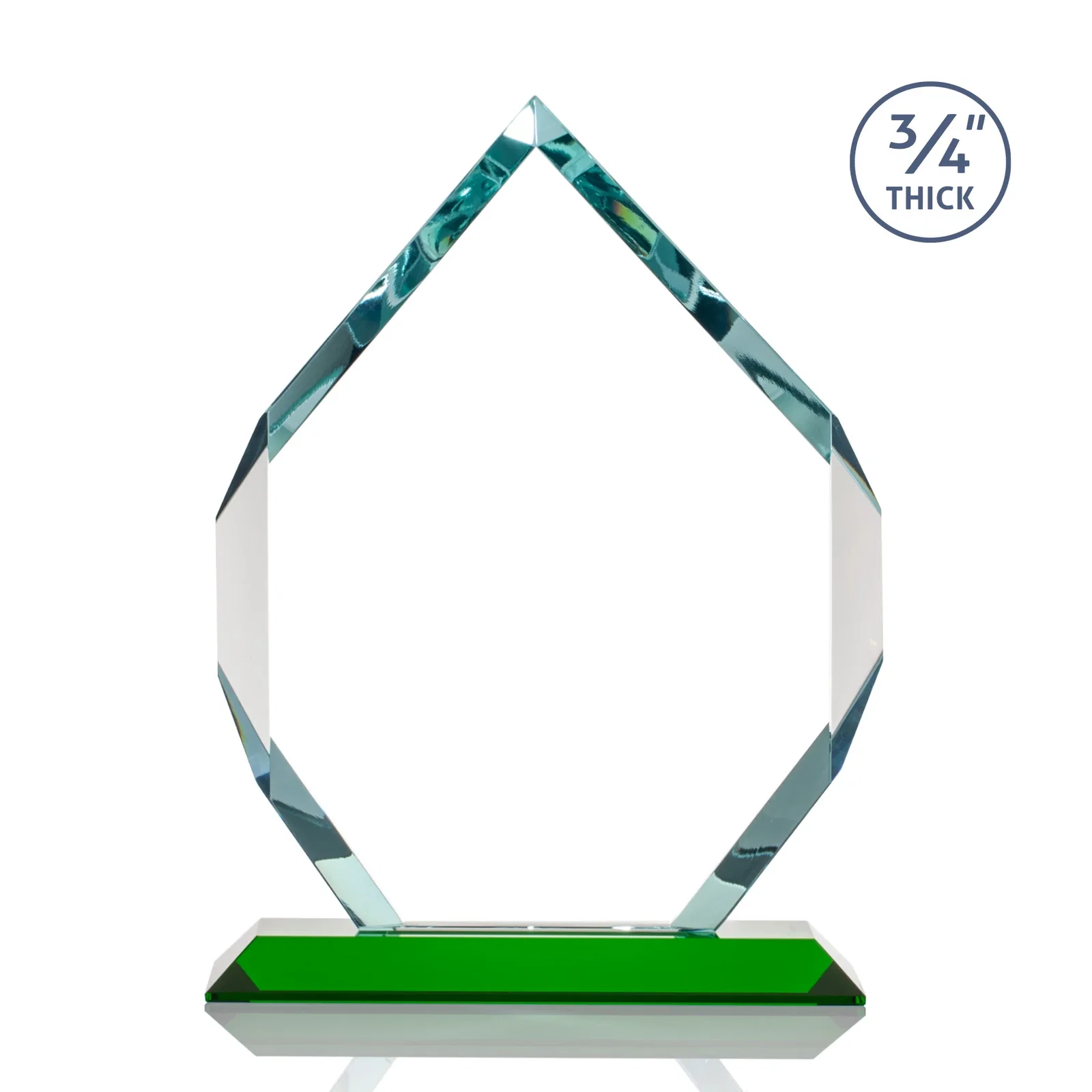 Customized Starfire Crystal Six-Sided Award With Constant-Width Bevels, with your logo for company anniversary events