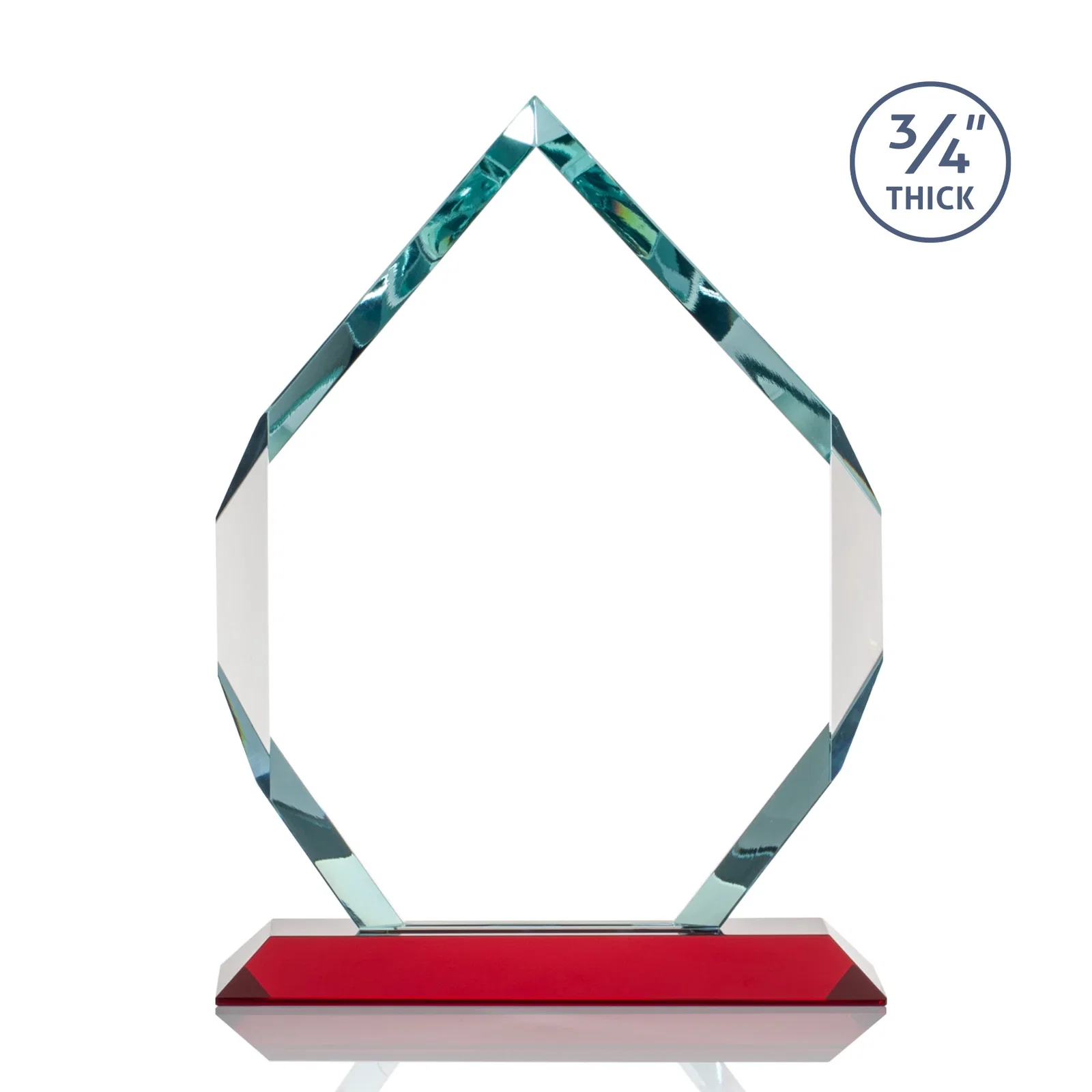 Custom engraved Starfire Crystal Six-Sided Award With Constant-Width Bevels, with your logo for graduation ceremonies