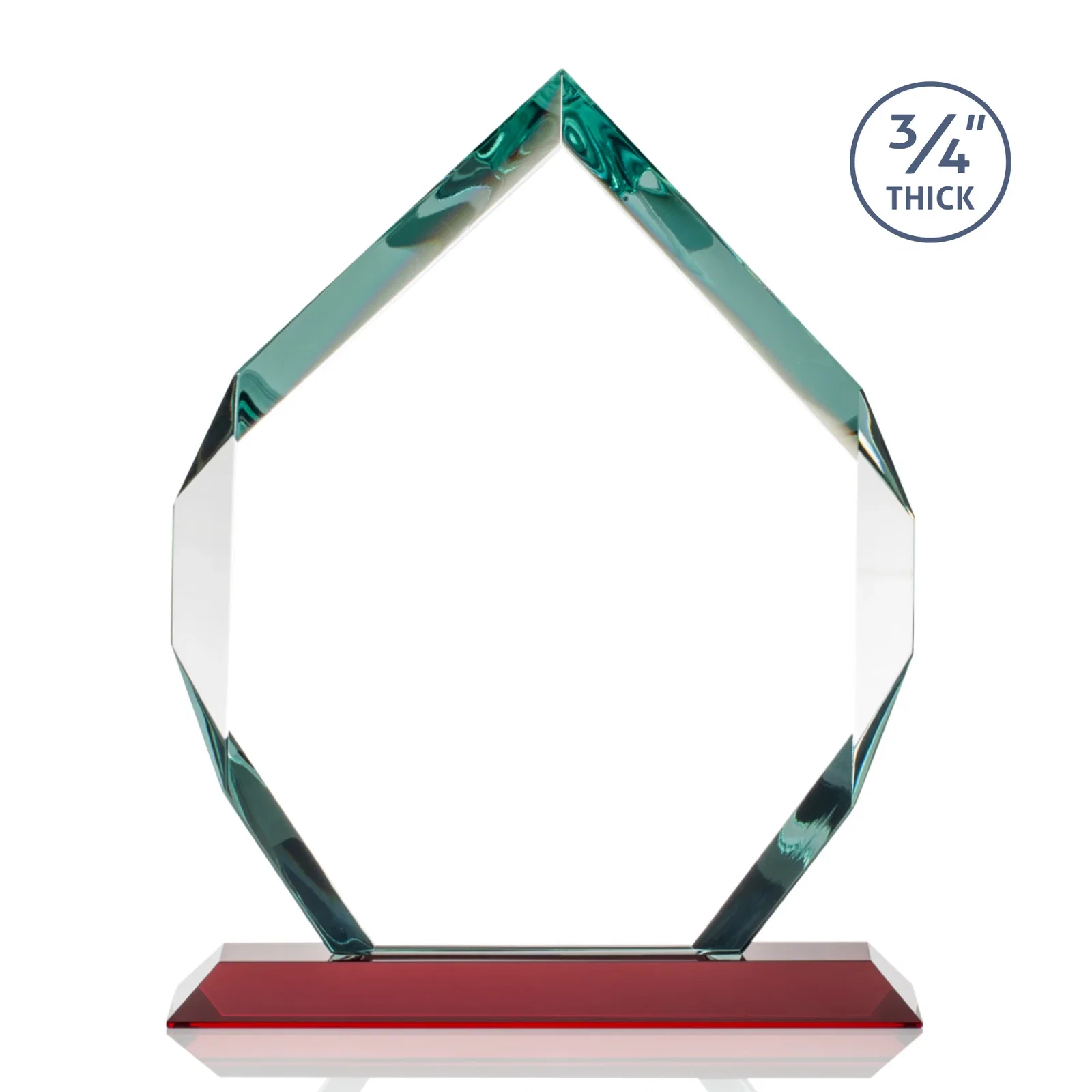 Custom engraved Starfire Crystal Six-Sided Award With Constant-Width Bevels, with your logo for safety achievement programs