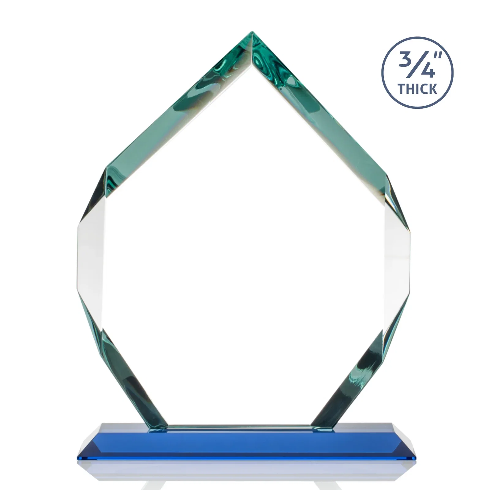 Custom Starfire Crystal Six-Sided Award With Constant-Width Bevels, with your company name for employee recognition