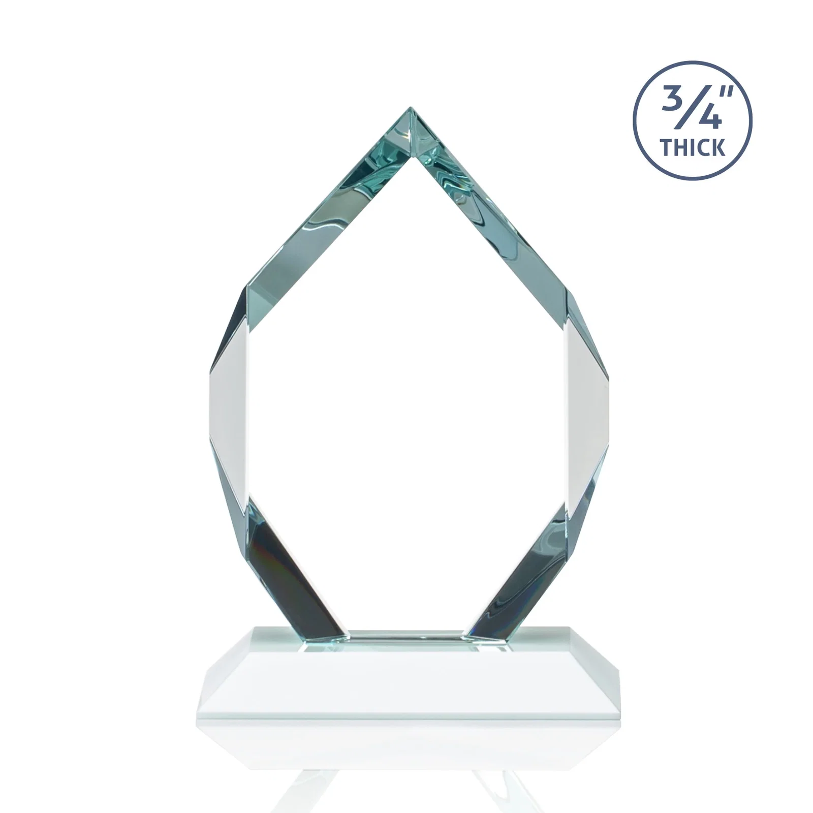 Custom Starfire Crystal Six-Sided Award With Constant-Width Bevels, with your company name for corporate award ceremonies