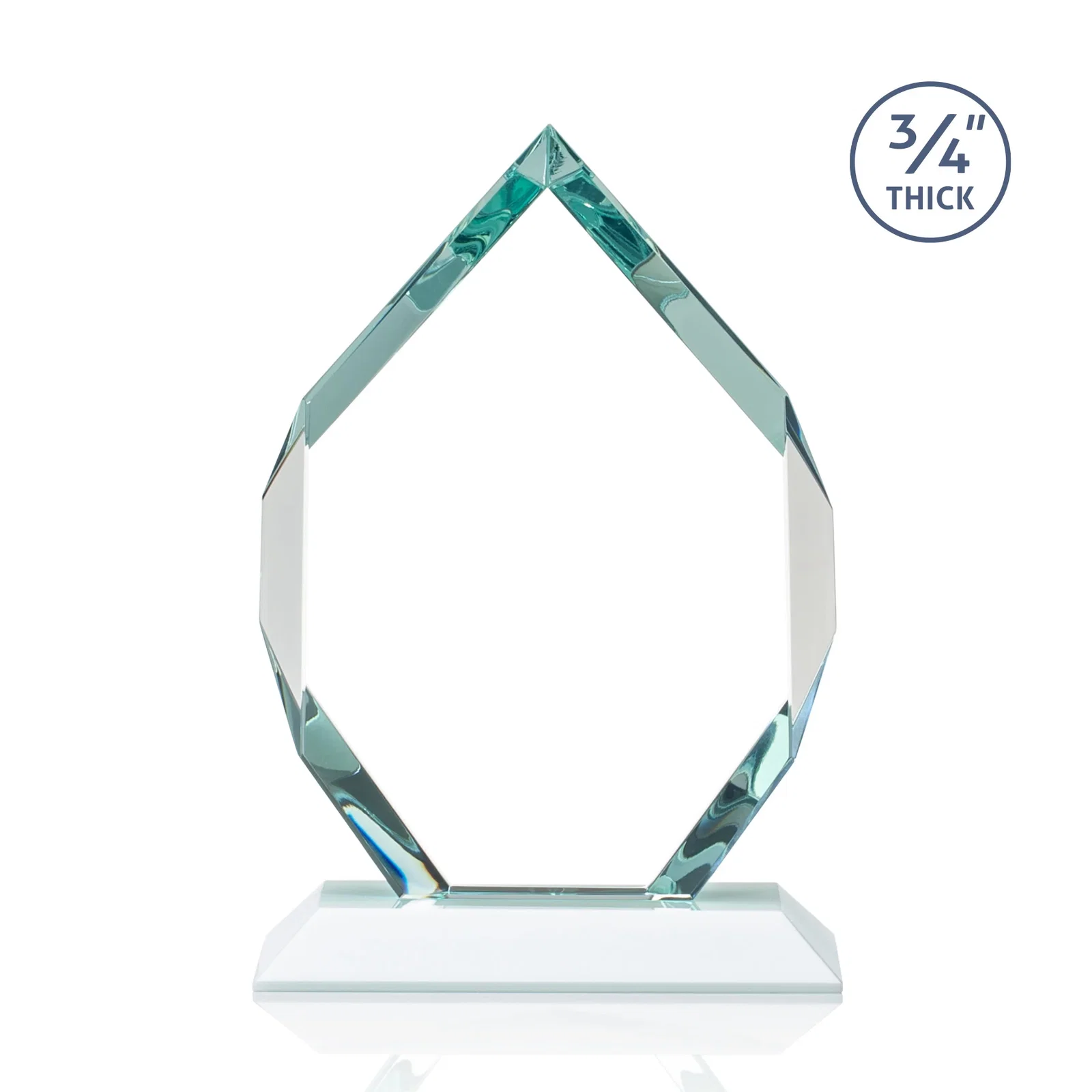 Custom Starfire Crystal Six-Sided Award With Constant-Width Bevels, with your company name for service anniversary gifts