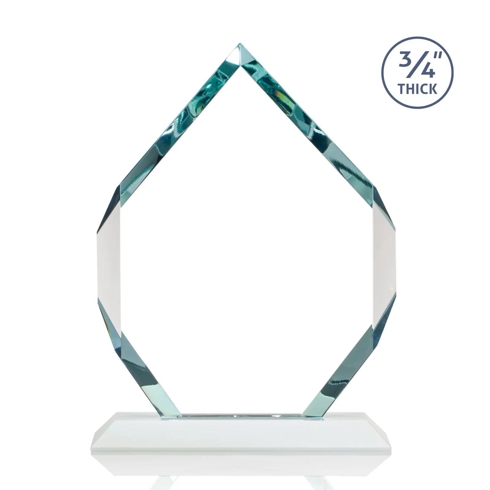 Custom Starfire Crystal Six-Sided Award With Constant-Width Bevels, with your company name for sales achievement awards