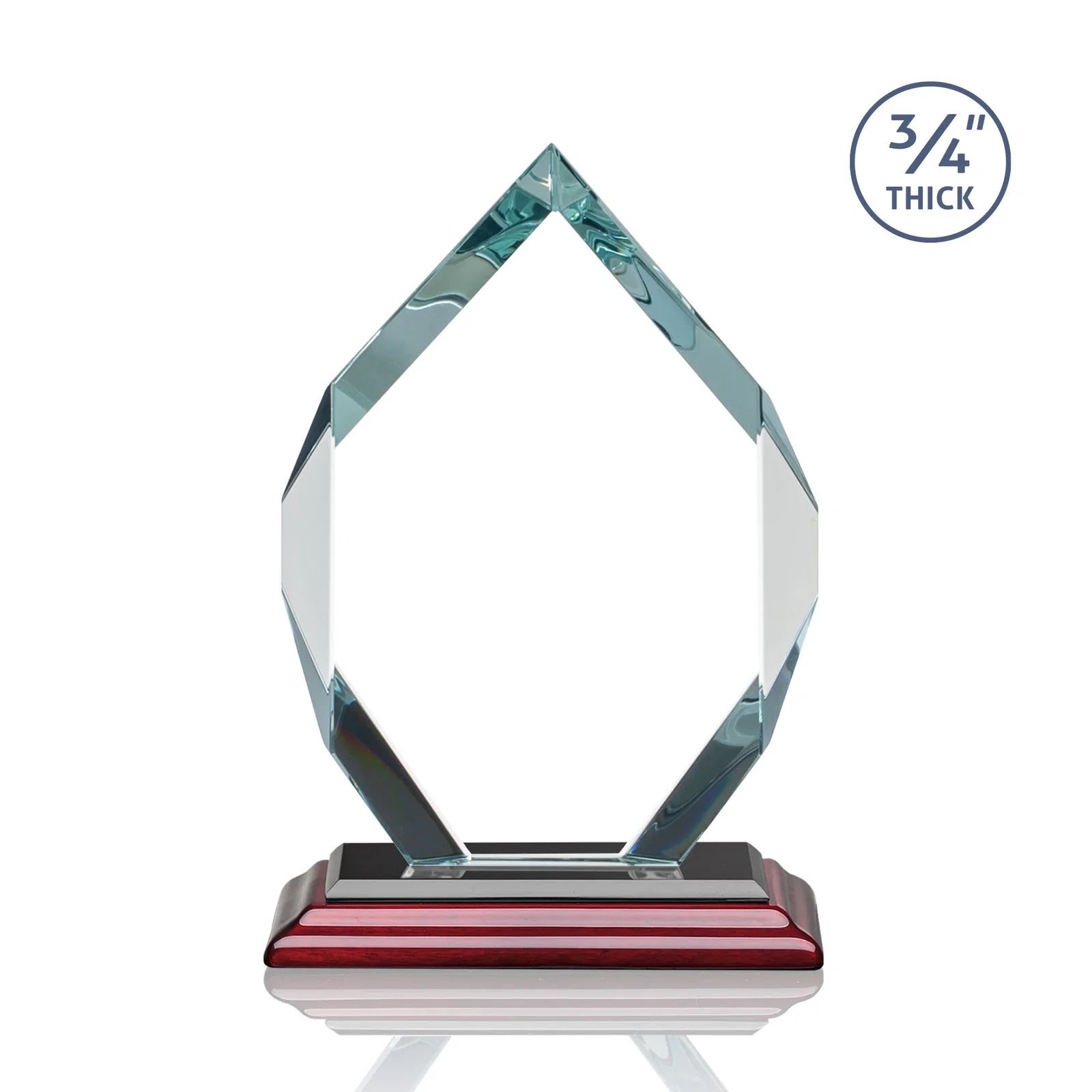 Custom Starfire Crystal Six-Sided Award With Constant-Width Bevels, with your company name for team milestone celebrations