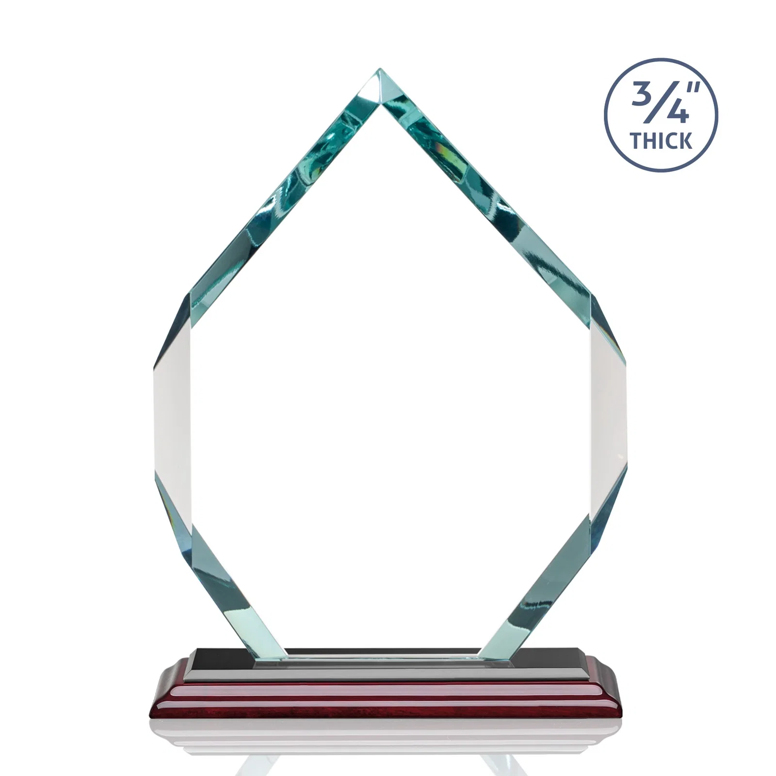 Custom Starfire Crystal Six-Sided Award With Constant-Width Bevels, with your company name for graduation ceremonies