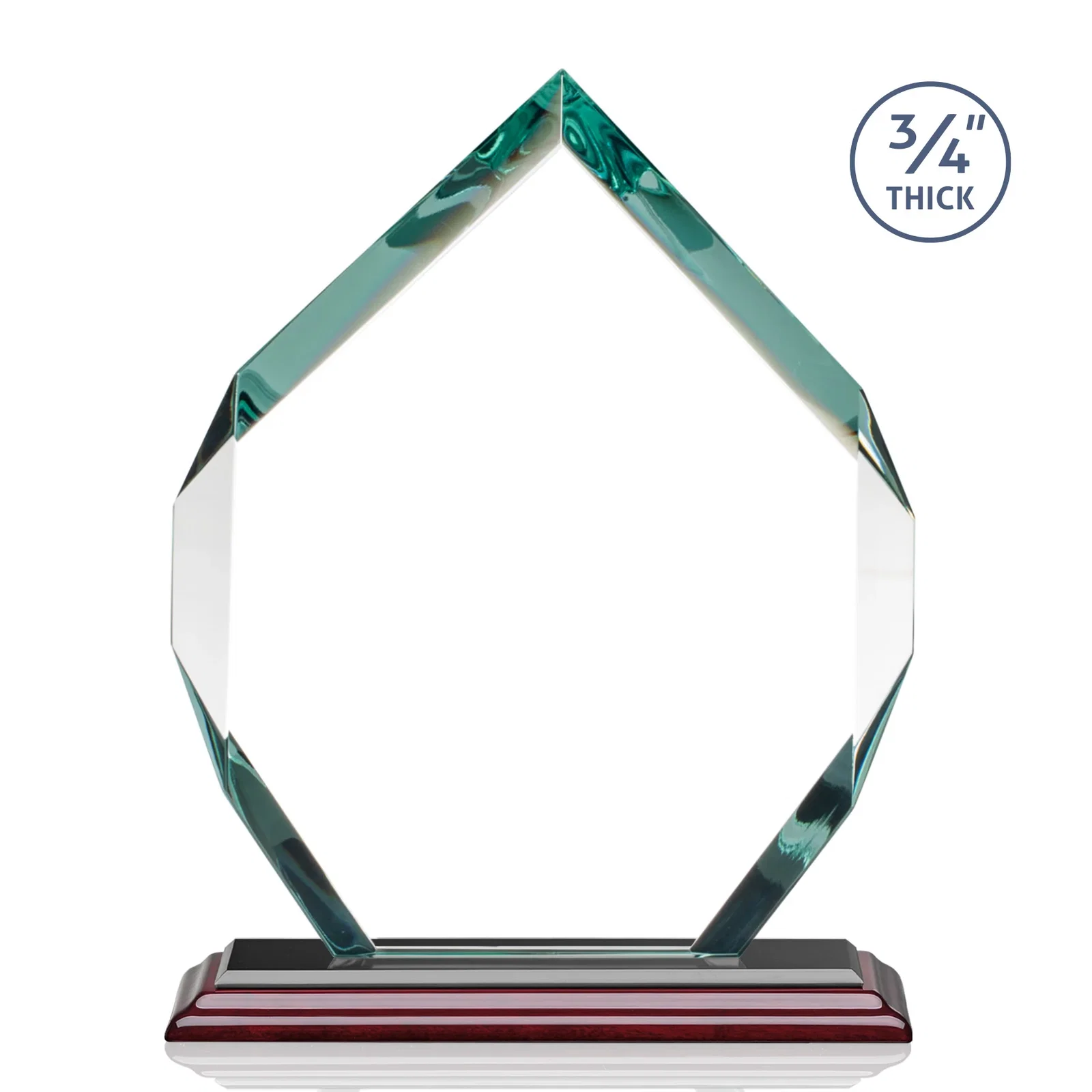 Custom Starfire Crystal Six-Sided Award With Constant-Width Bevels, with your company name for safety achievement programs