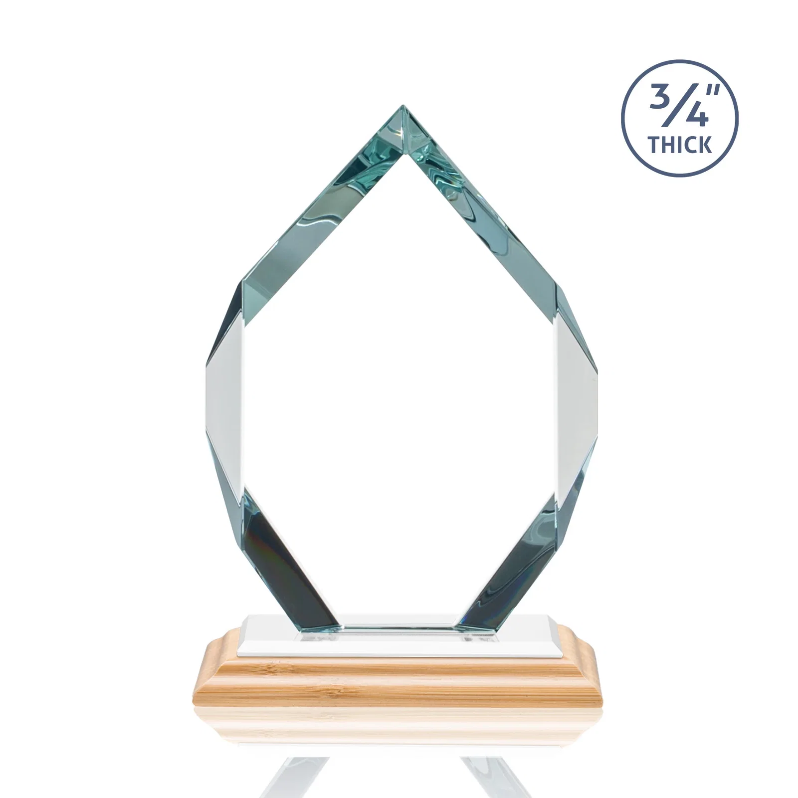 Personalized Starfire Crystal Six-Sided Award With Constant-Width Bevels, with your company name for corporate award ceremonies