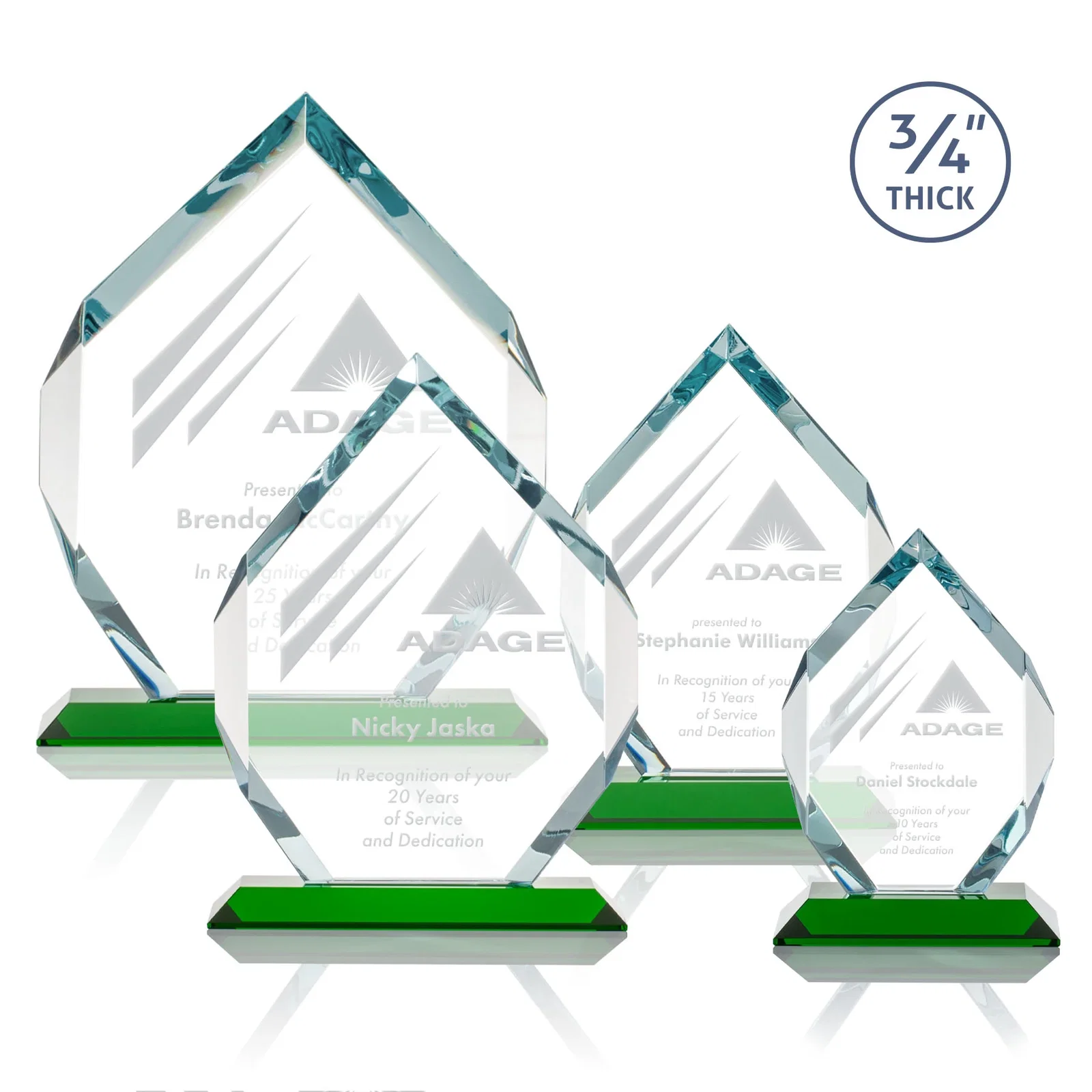 Personalized Starfire Crystal Six-Sided Award With Constant-Width Bevels for volunteer appreciation