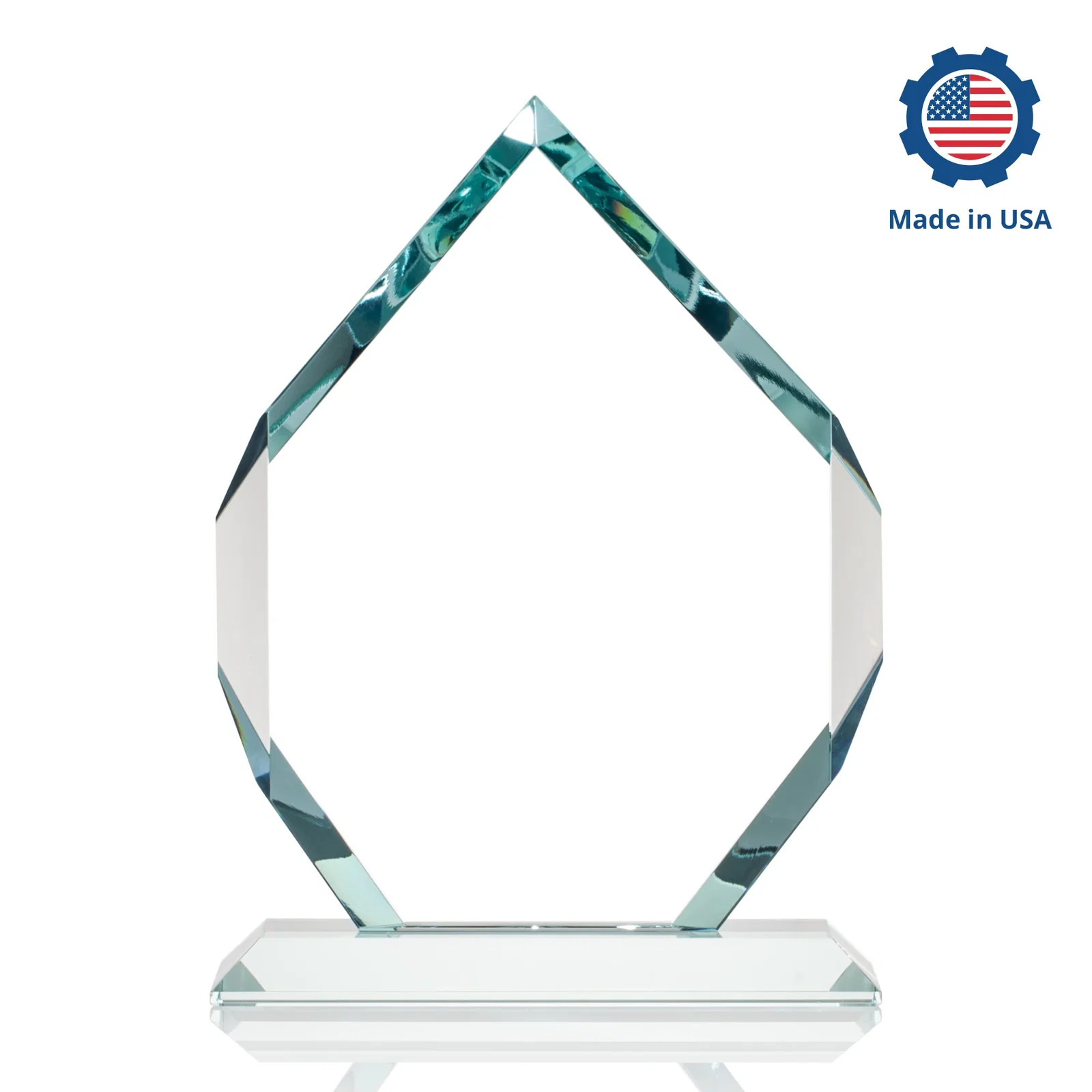 Personalized Starfire Crystal Six-Sided Award With Constant-Width Bevels, with your company name for graduation ceremonies