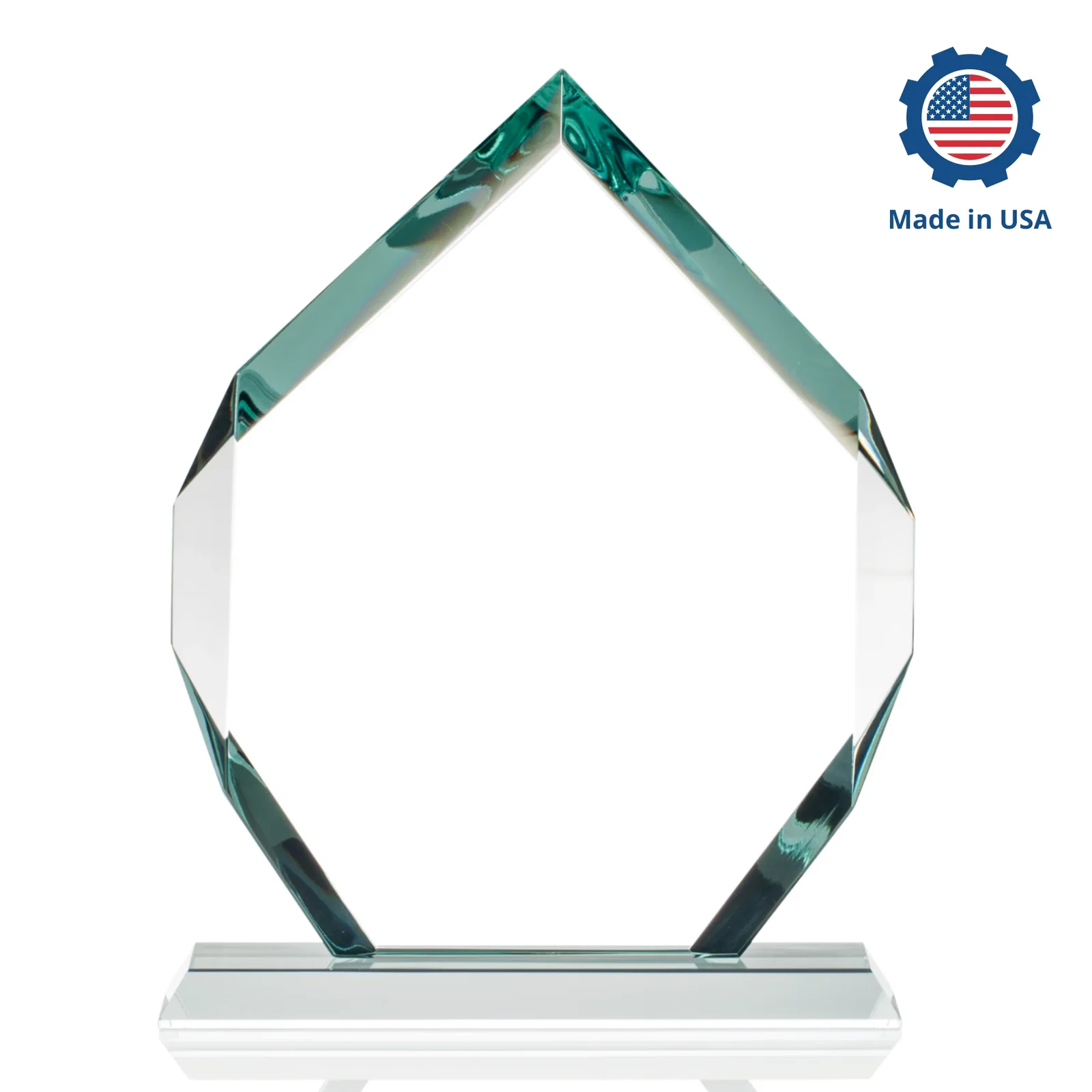Personalized Starfire Crystal Six-Sided Award With Constant-Width Bevels, with your company name for safety achievement programs